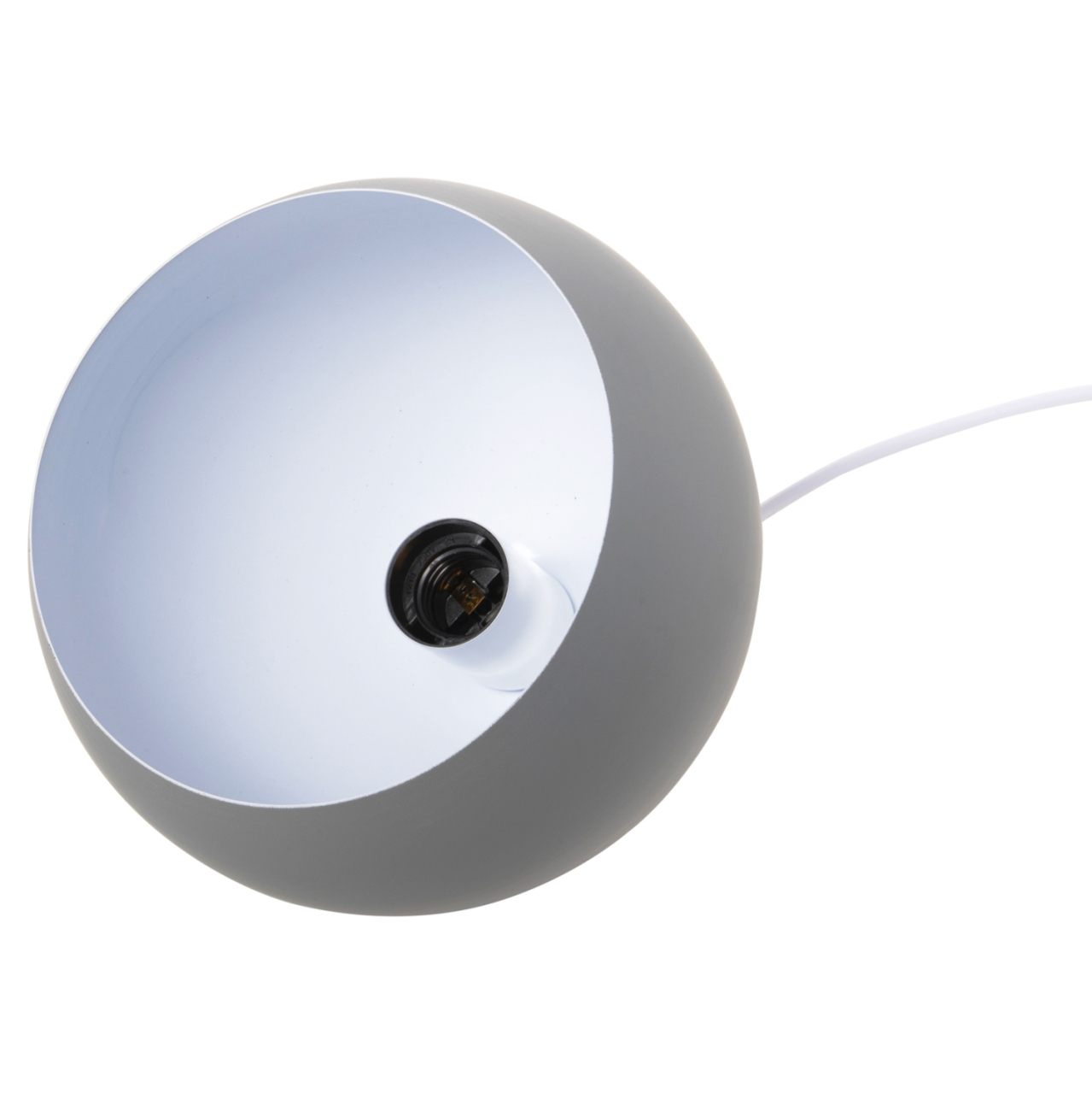 CEILING PENDANT LUMINAIRE HM4109 GREY SPHERICAL CAP-WHITE CABLE Φ20x112Hcm. [4]