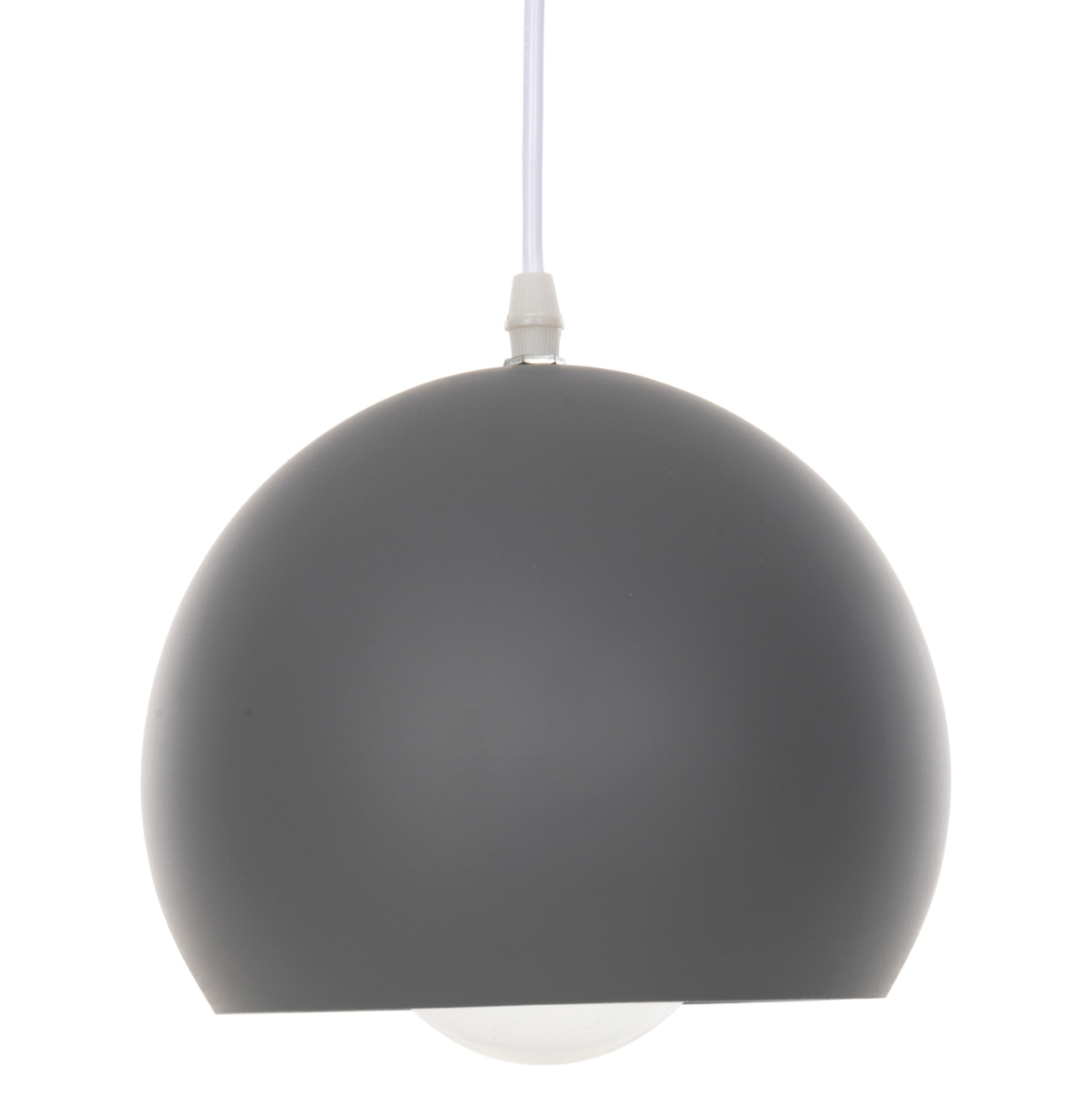 CEILING PENDANT LUMINAIRE HM4109 GREY SPHERICAL CAP-WHITE CABLE Φ20x112Hcm. [3]