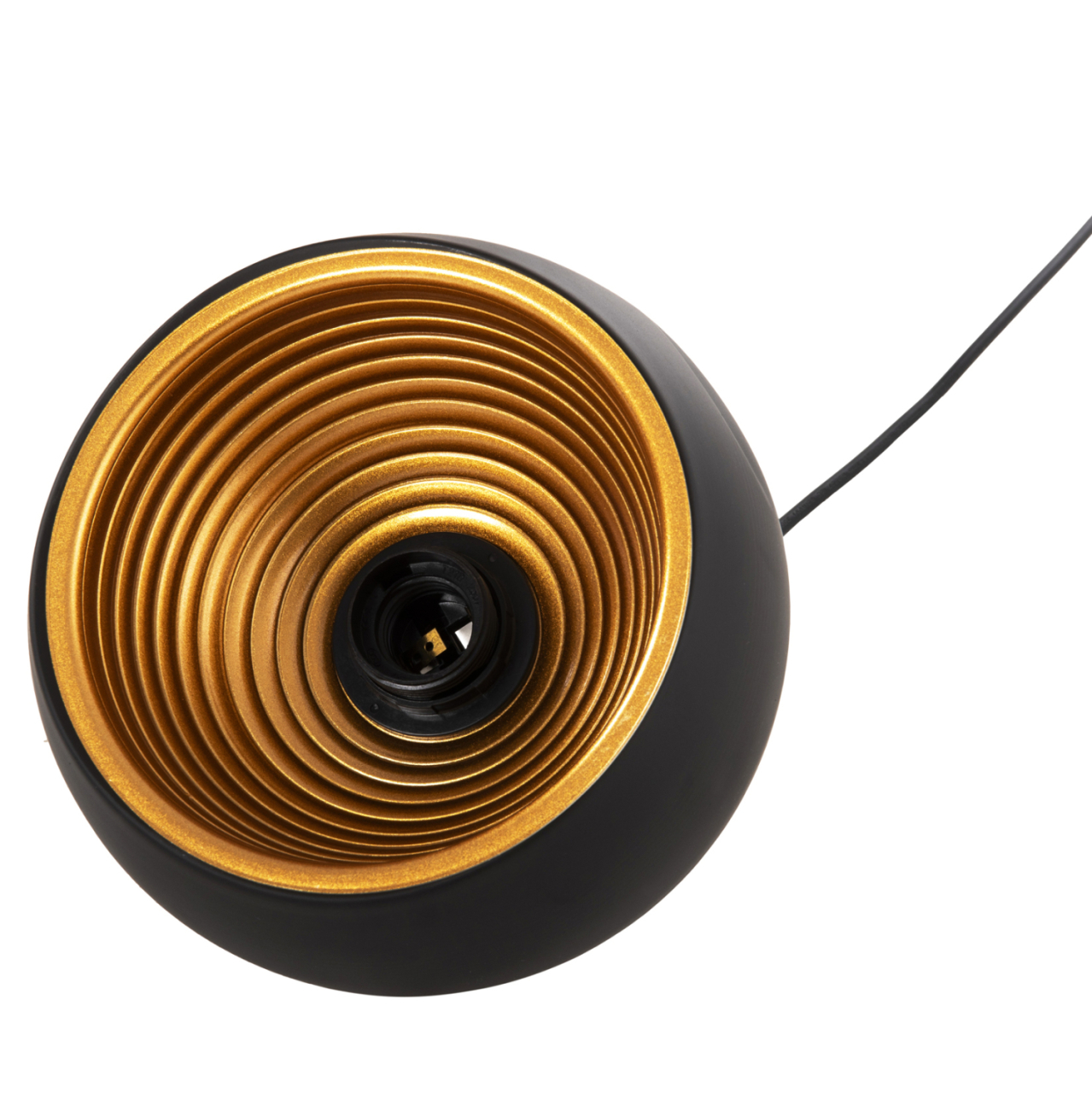 CEILING PENDANT LUMINAIRE HM4154 BLACK ALUMINUM SPHERICAL CAP Φ20x113Hcm. [5]