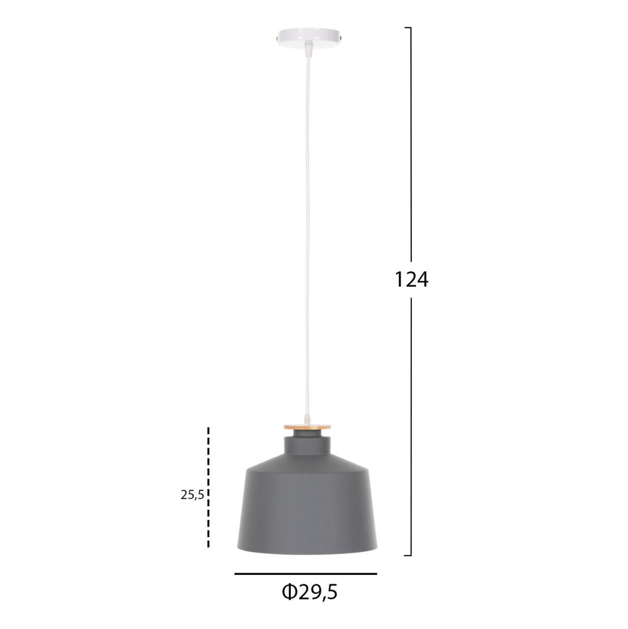 CEILING PENDANT LUMINAIRE HM4158.03 GREY ALUMINUM CAP-WHITE CABLE Φ30x123,5Hcm. [2]