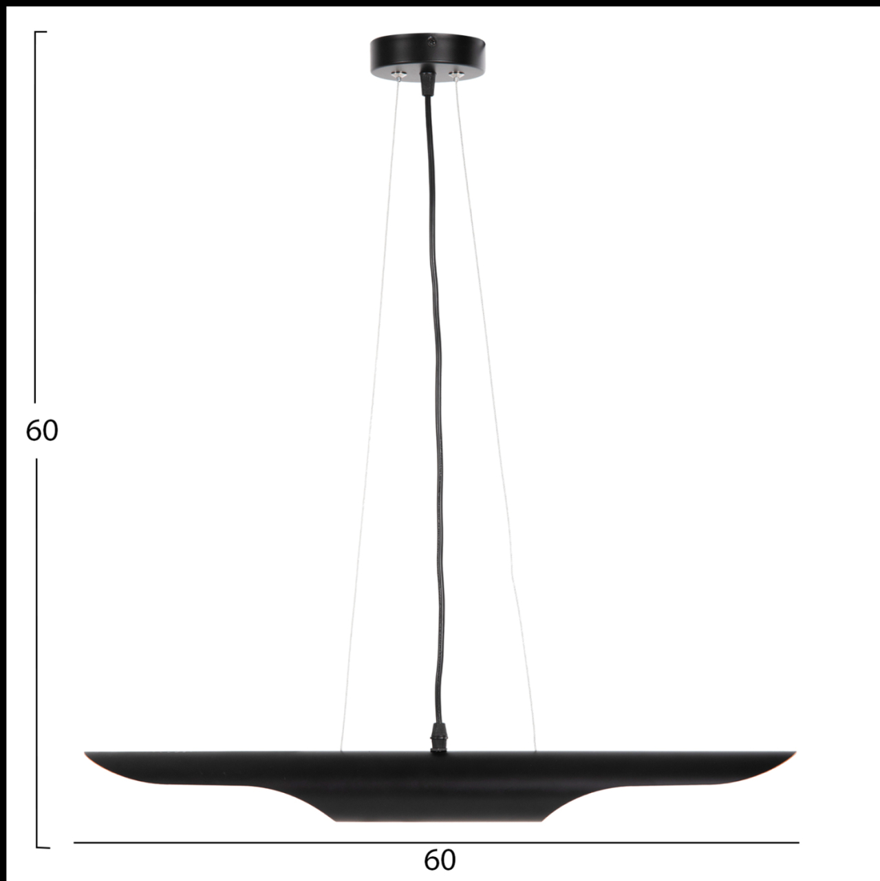 CEILING PENDANT LUMINAIRE HM4172 BLACK METAL TUBE-2 BULBS Φ6x60H cm. [2]
