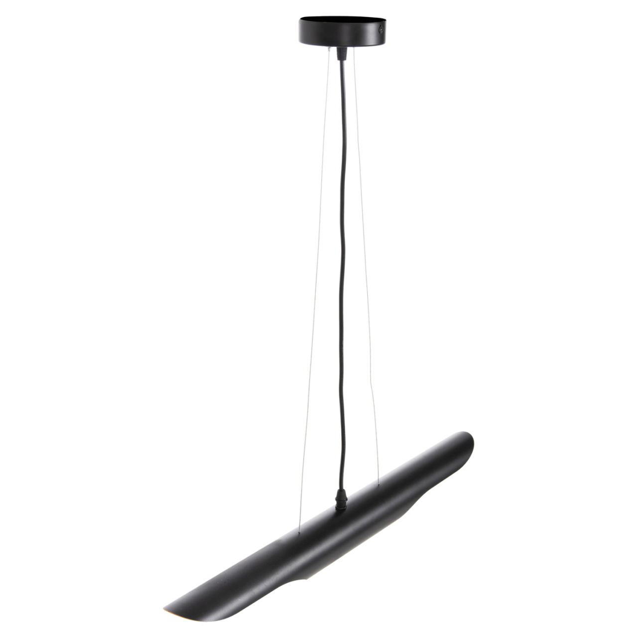 CEILING PENDANT LUMINAIRE HM4172 BLACK METAL TUBE-2 BULBS Φ6x60H cm. [3]
