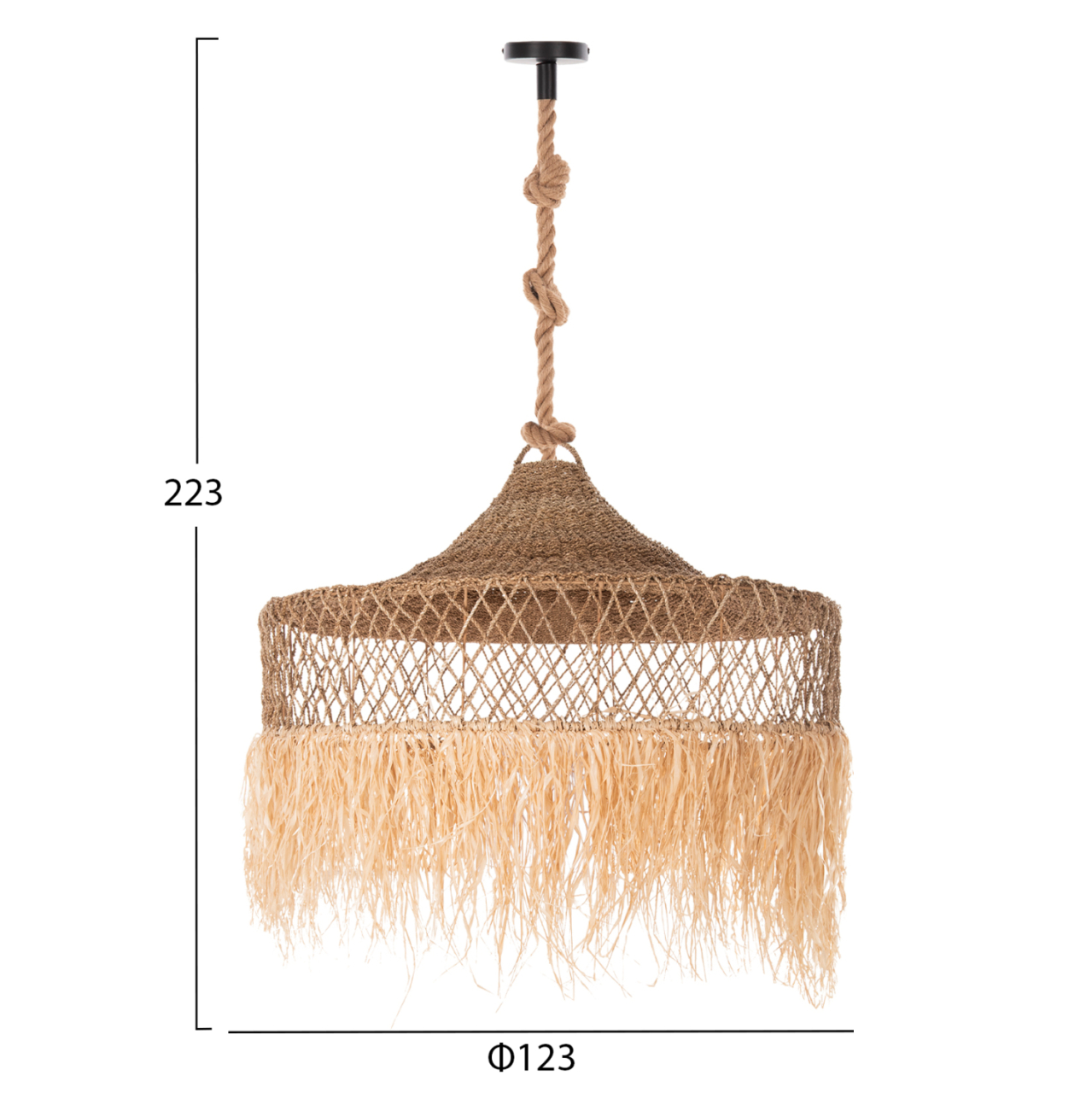 CEILING PENDANT LUMINAIRE SET HM11918 ROPE AND PALM LEAF FIBERS and GRASS Φ123Χ223Hcm. [2]