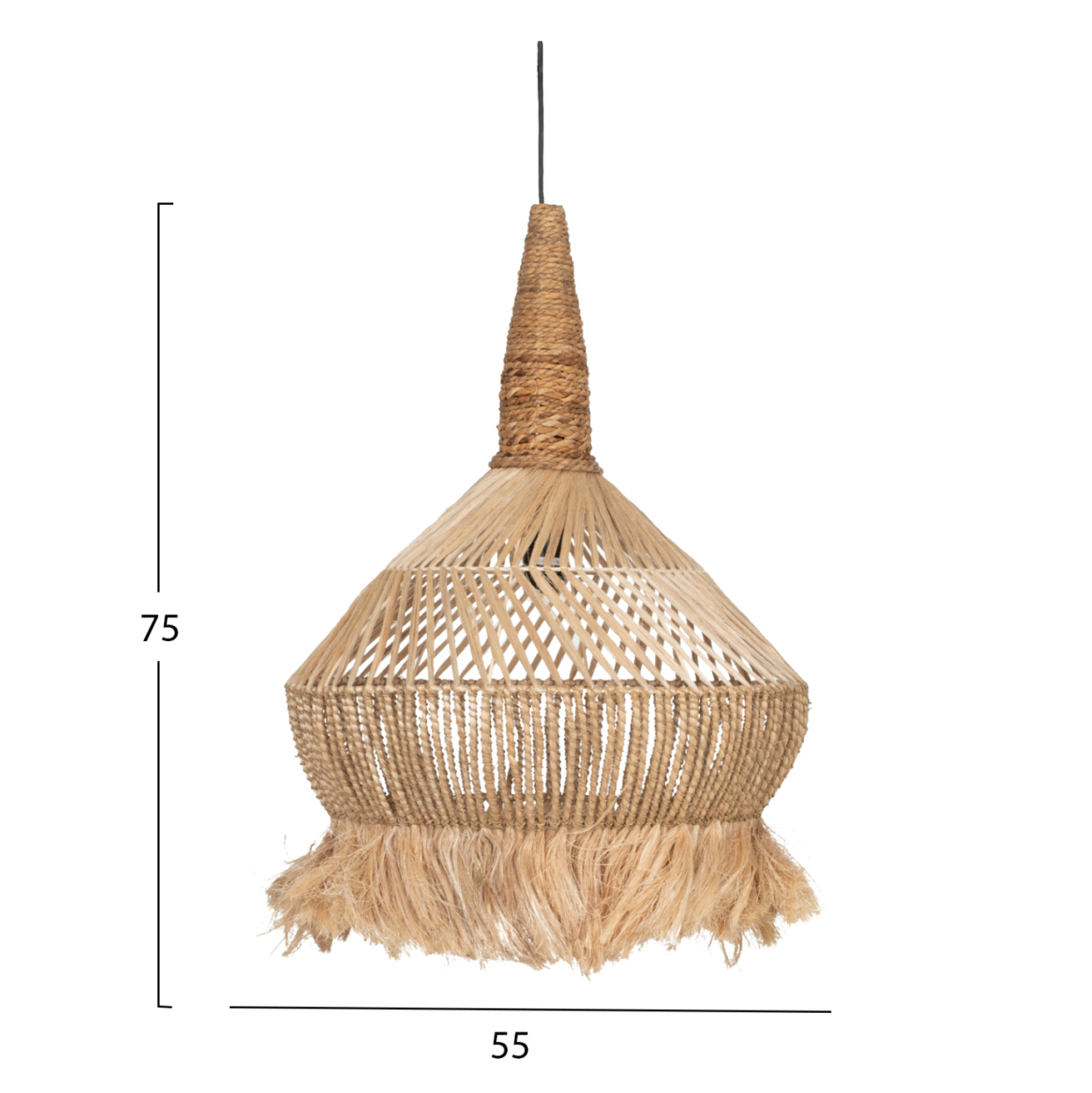 CEILING PENDANT MADE OF ABACA AND BANANA FIBERS NATURAL COLOR 55x55x75Hcm.HM7774 [2]