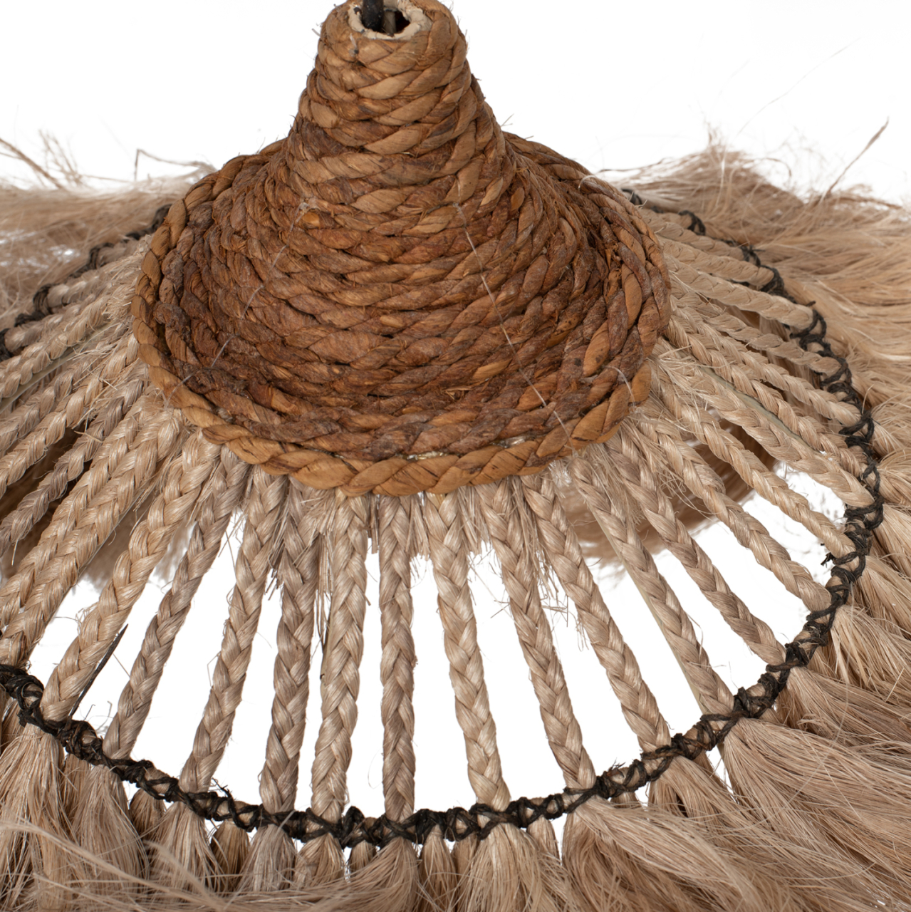 CEILING PENDANT MADE OF ABACA FIBERS IN NATURAL COLOR 40x40x40-80Hcm.HM7806 [4]