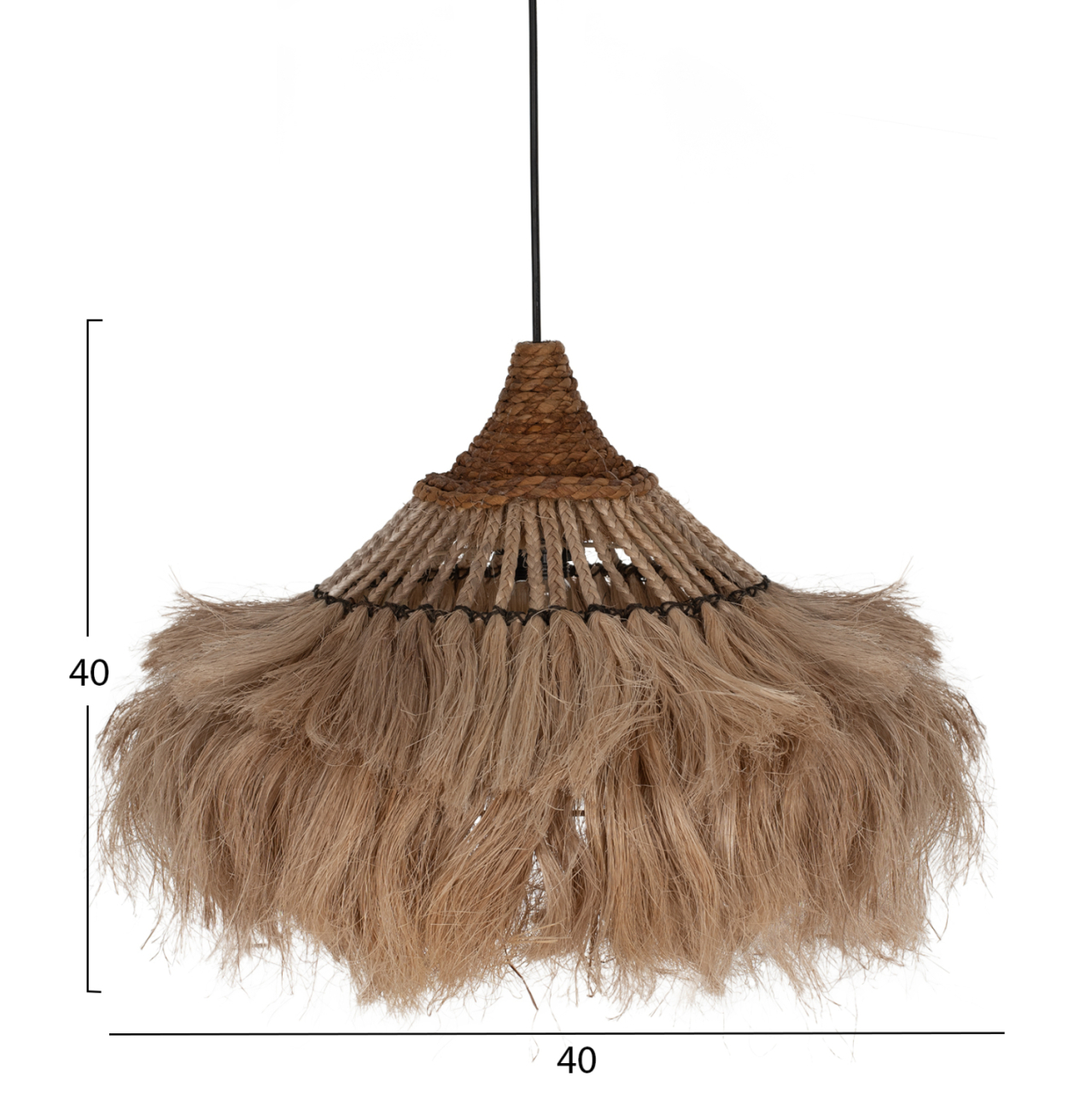 CEILING PENDANT MADE OF ABACA FIBERS IN NATURAL COLOR 40x40x40-80Hcm.HM7806 [2]