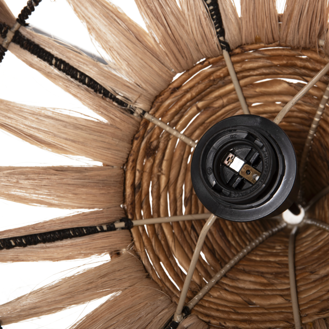 CEILING PENDANT MADE OF ABACA FIBERS IN NATURAL COLOR Φ52x48-120Hcm.HM7760 [8]