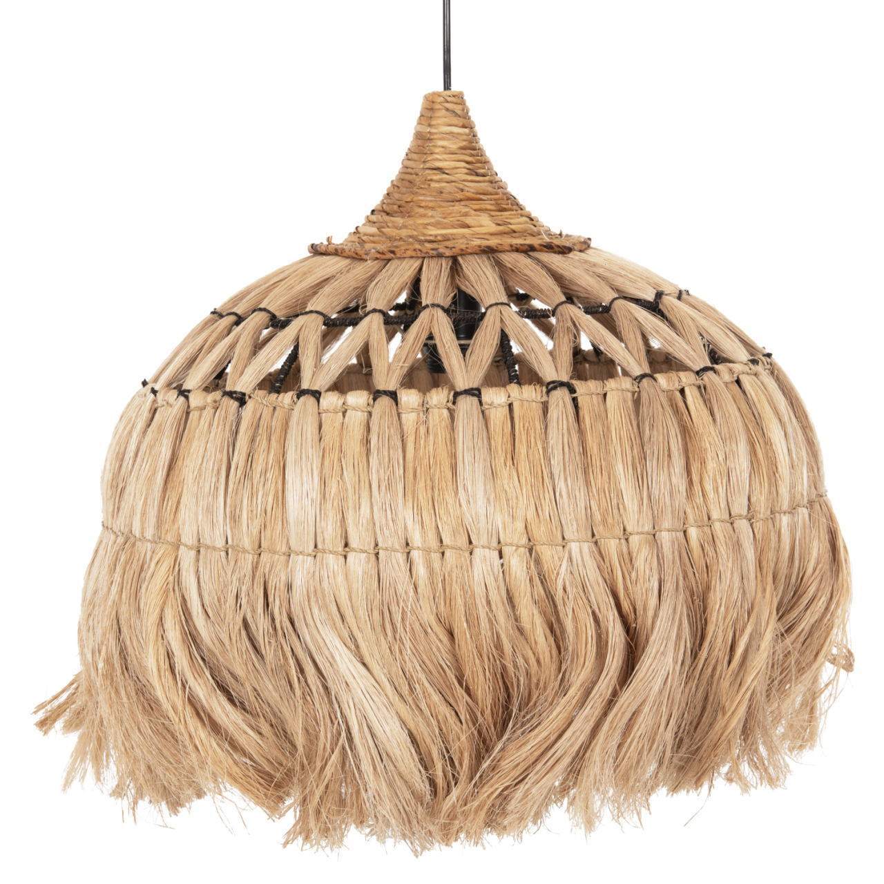 CEILING PENDANT MADE OF ABACA FIBERS IN NATURAL COLOR Φ52x48-120Hcm.HM7760 [3]