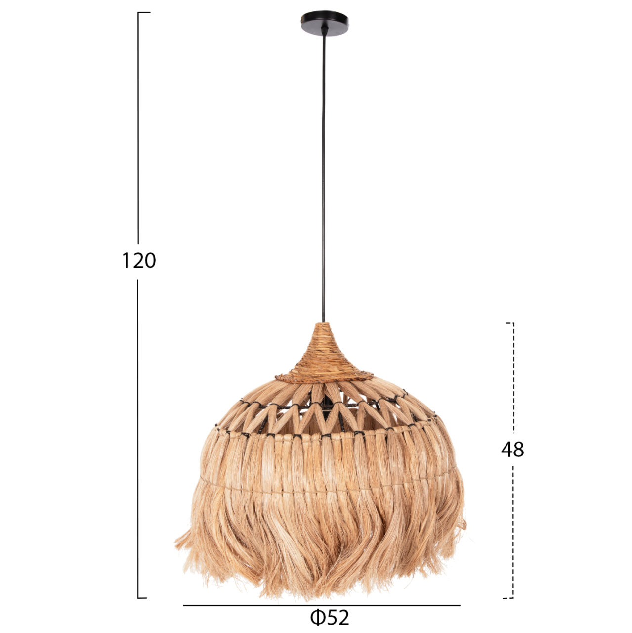 CEILING PENDANT MADE OF ABACA FIBERS IN NATURAL COLOR Φ52x48-120Hcm.HM7760 [2]