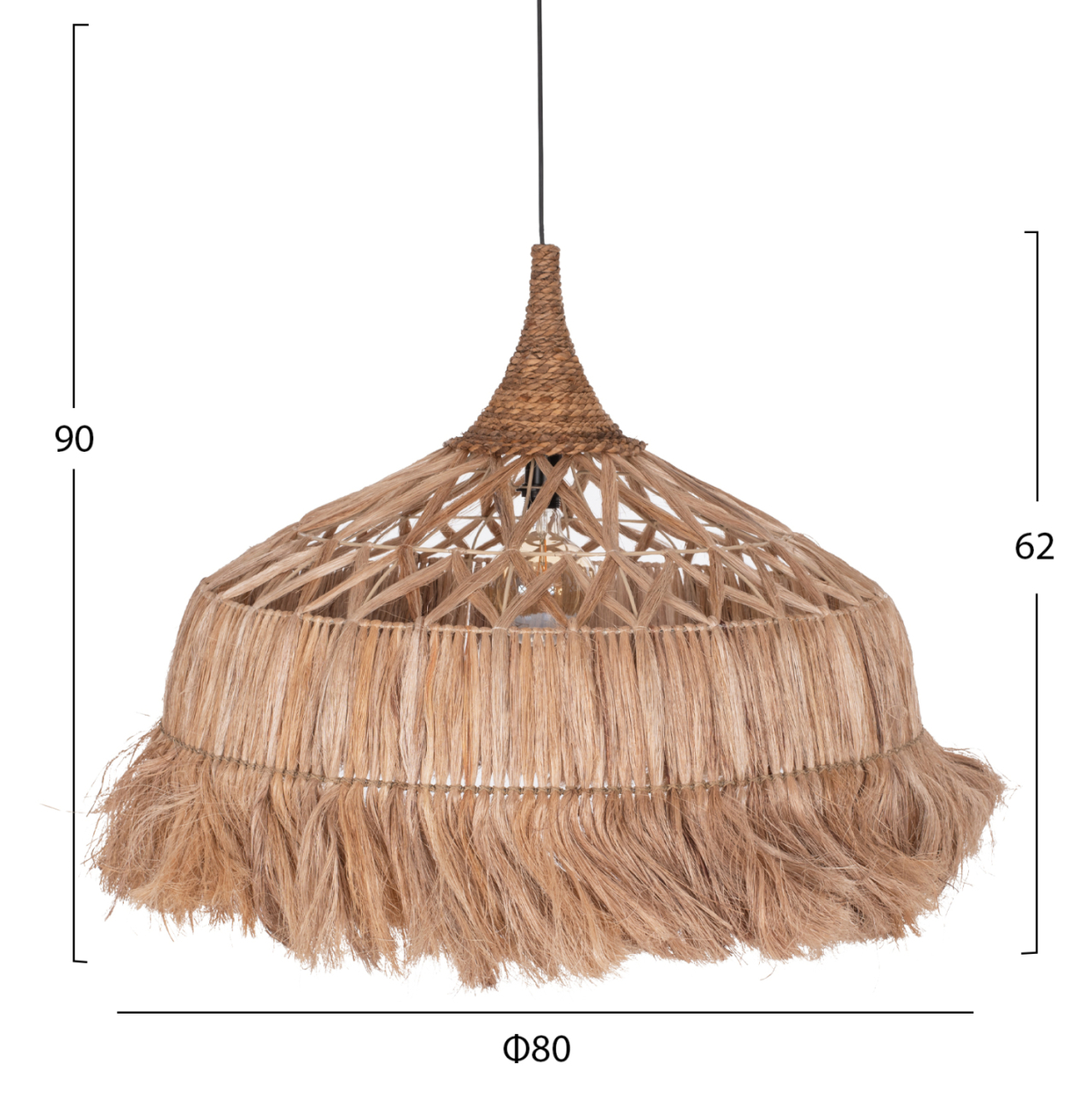 CEILING PENDANT MADE OF ABACA FIBERS IN NATURAL COLOR Φ80x62-90Hcm.HM7780 [2]