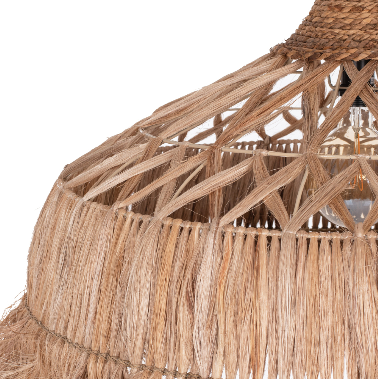 CEILING PENDANT MADE OF ABACA FIBERS IN NATURAL COLOR Φ80x62-90Hcm.HM7780 [3]