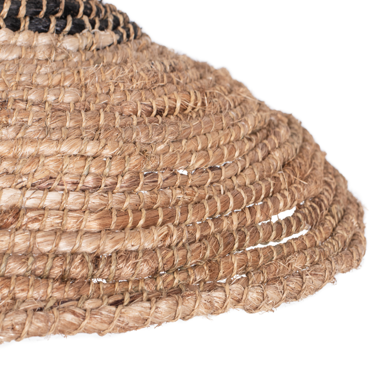CEILING PENDANT MADE OF MANILA HEMP FIBERS IN NATURAL AND BLACK COLOR Φ45x23-60Hcm.HM7785 [4]
