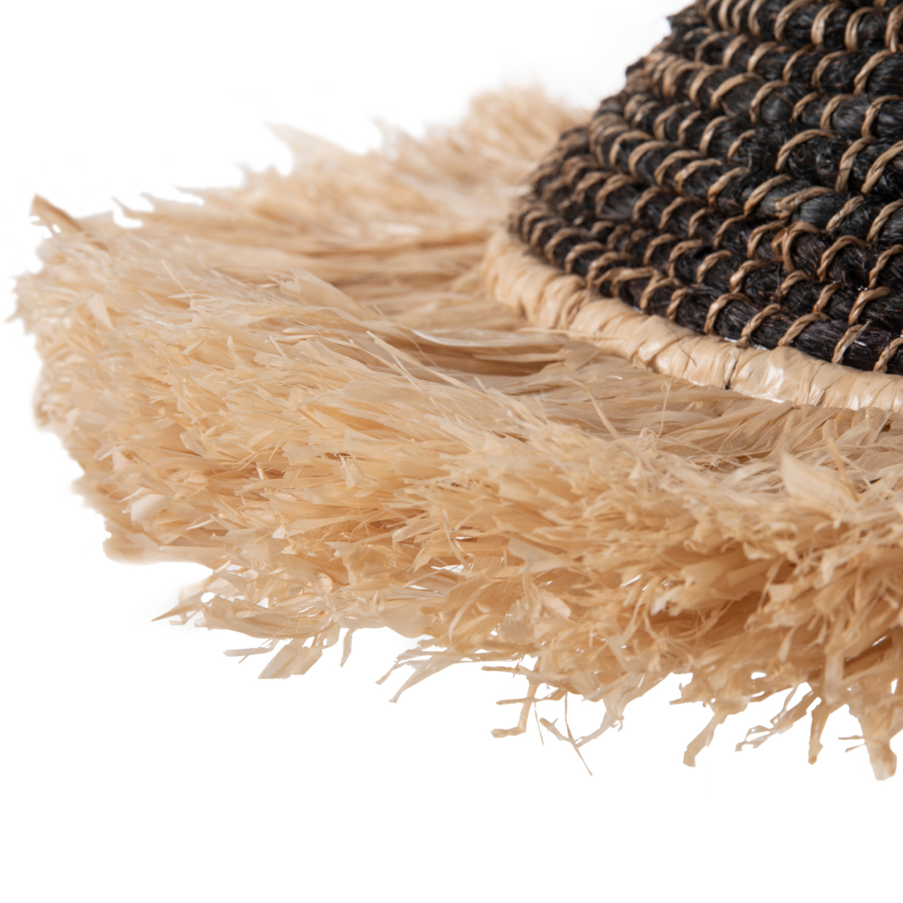 CEILING PENDANT MADE OF SISAL AND ABACA FIBER CAP IN NATURAL-BLACK 50x50x20Hcm.HM7789 [5]