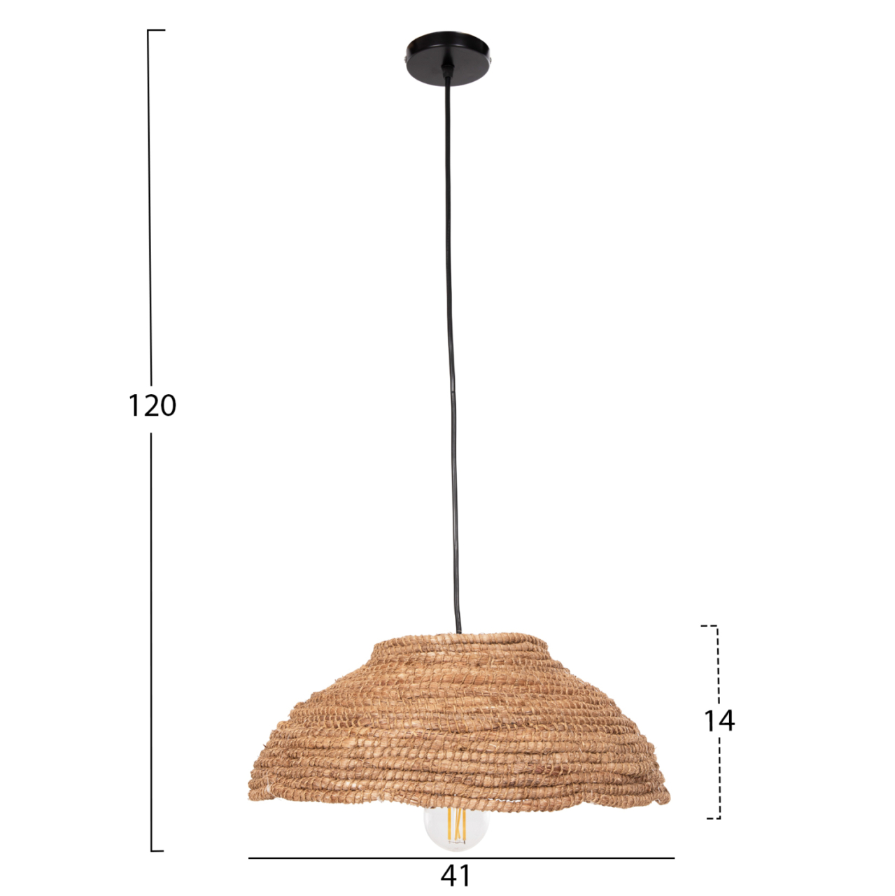 CEILING PENDANT MANILA HEMP FIBERS IN NATURAL COLOR Φ41x14-120Hcm. HM7784 [2]