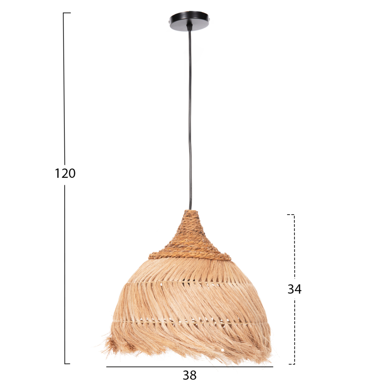 CEILING PENDANT MENDONG GRASS FIBERS IN NATURAL COLOR Φ38x34-120Hcm.HM7776 [2]