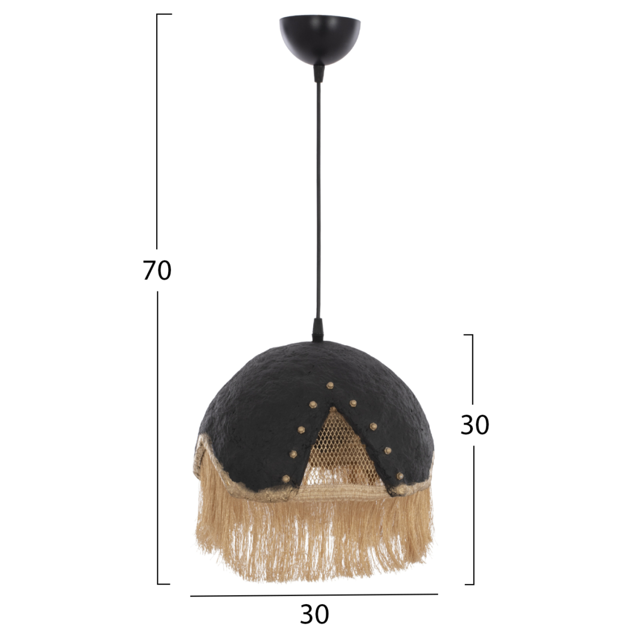 CEILING PENDANT METAL WITH FRINGES Φ30x70Hcm.HM7693.01 [2]