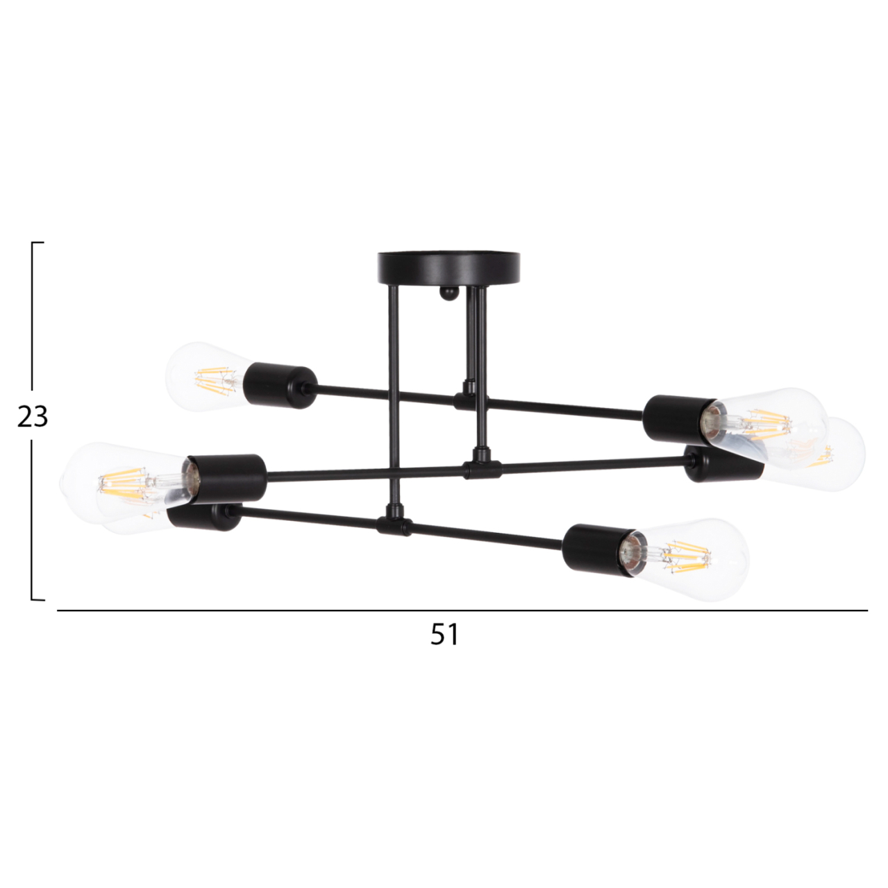 CEILING PENDANT MULTILIGHT FIXTURE LIGHTY HM7427.11 BLACK METAL 51x51x23Hcm. [2]
