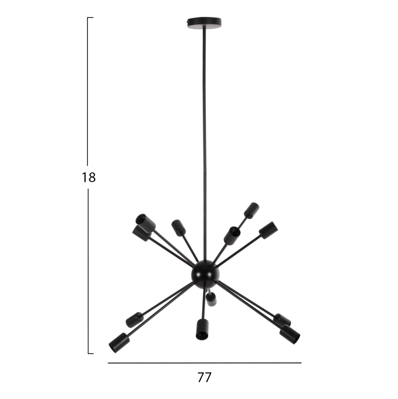 CEILING PENDANT MULTILIGHT HM4173 BLACK METAL Φ85x115H cm. [2]