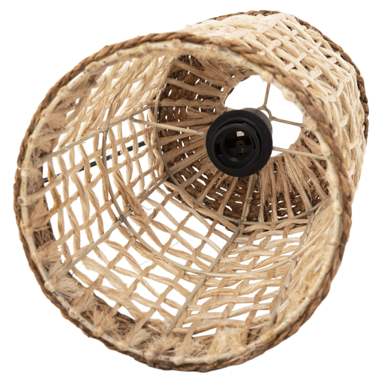CEILING PENDANT OBLONG CYLINDRICAL CAP ABACA FIBERS IN NATURAL Φ21x43-120Hcm.HM7768 [7]