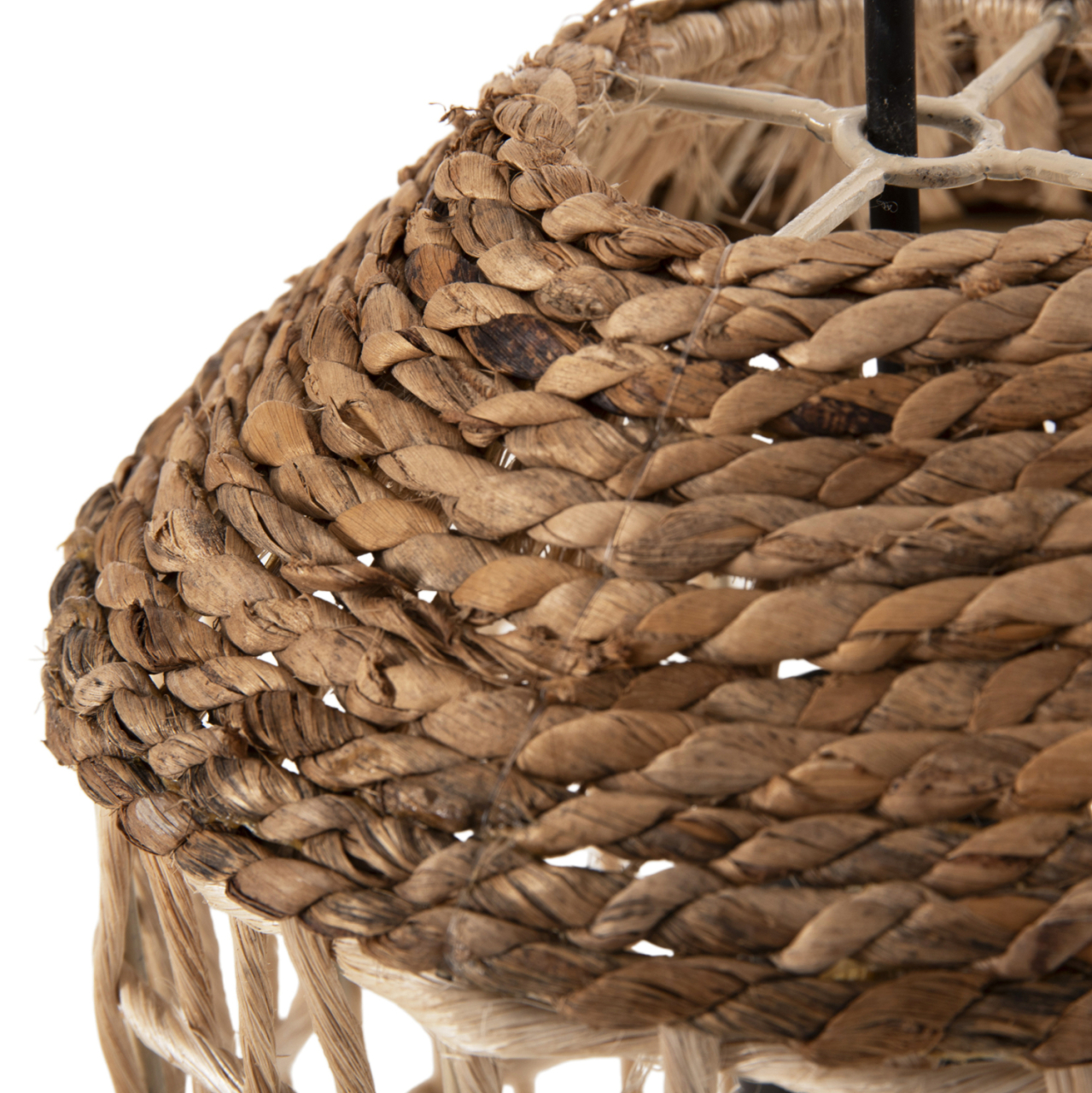 CEILING PENDANT OBLONG CYLINDRICAL CAP ABACA FIBERS IN NATURAL Φ21x43-120Hcm.HM7768 [4]