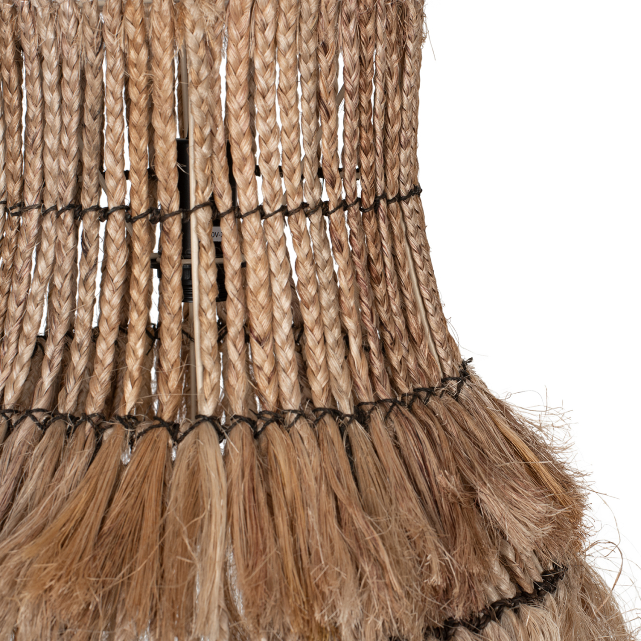 CEILING PENDANT OBLONG CYLINDRICAL CAP ABACA FIBERS IN NATURAL COLOR 40x40x50Hcm.HM7770 [4]