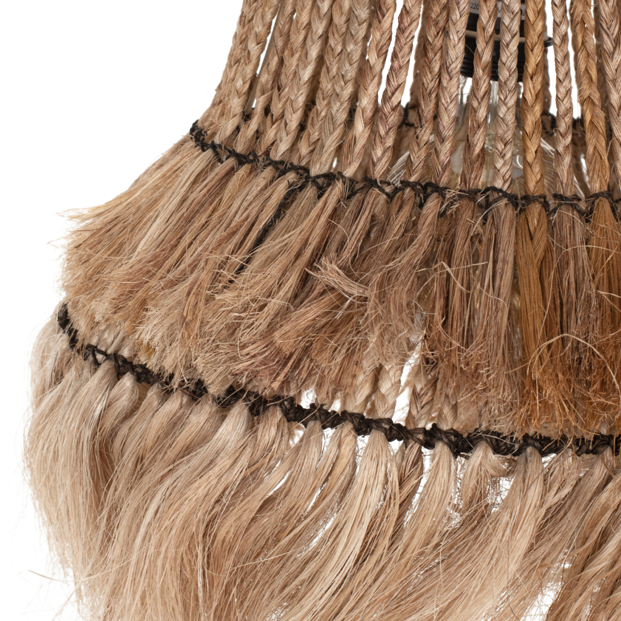 CEILING PENDANT OBLONG CYLINDRICAL CAP ABACA FIBERS IN NATURAL COLOR 40x40x50Hcm.HM7770 [3]