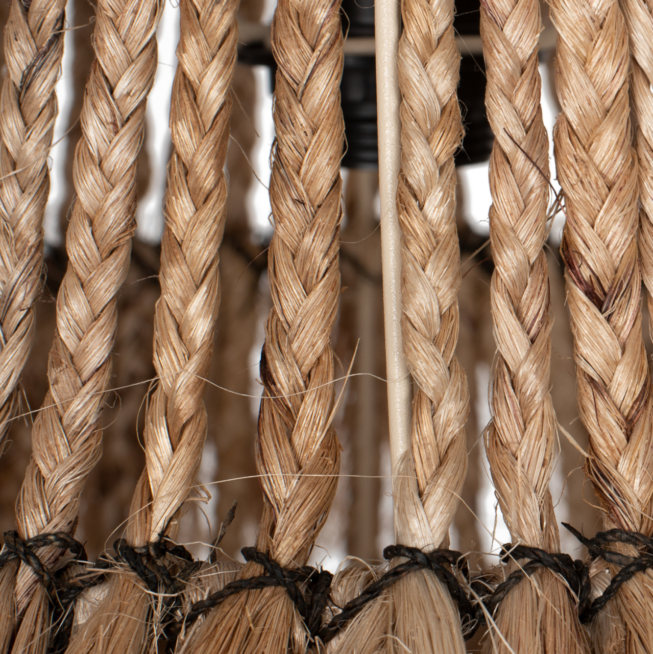 CEILING PENDANT OBLONG CYLINDRICAL CAP ABACA FIBERS IN NATURAL COLOR 40x40x50Hcm.HM7770 [5]