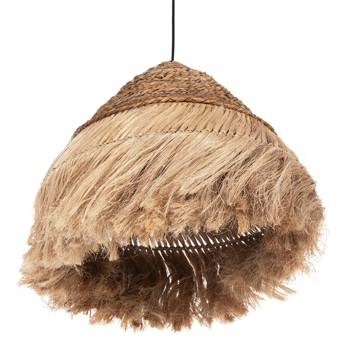 CEILING PENDANT RAKIB HM7762 ROUND PYRAMID CAP--ABACA FIBERS IN NATURAL COLOR Φ50x35-120Hcm. [4]