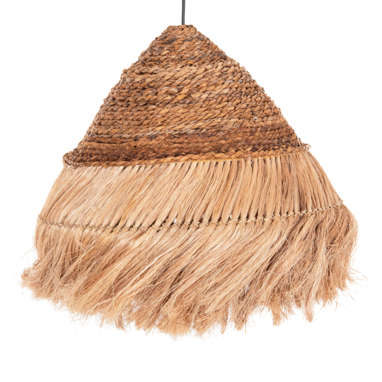 CEILING PENDANT RAKIB HM7762 ROUND PYRAMID CAP--ABACA FIBERS IN NATURAL COLOR Φ50x35-120Hcm. [3]