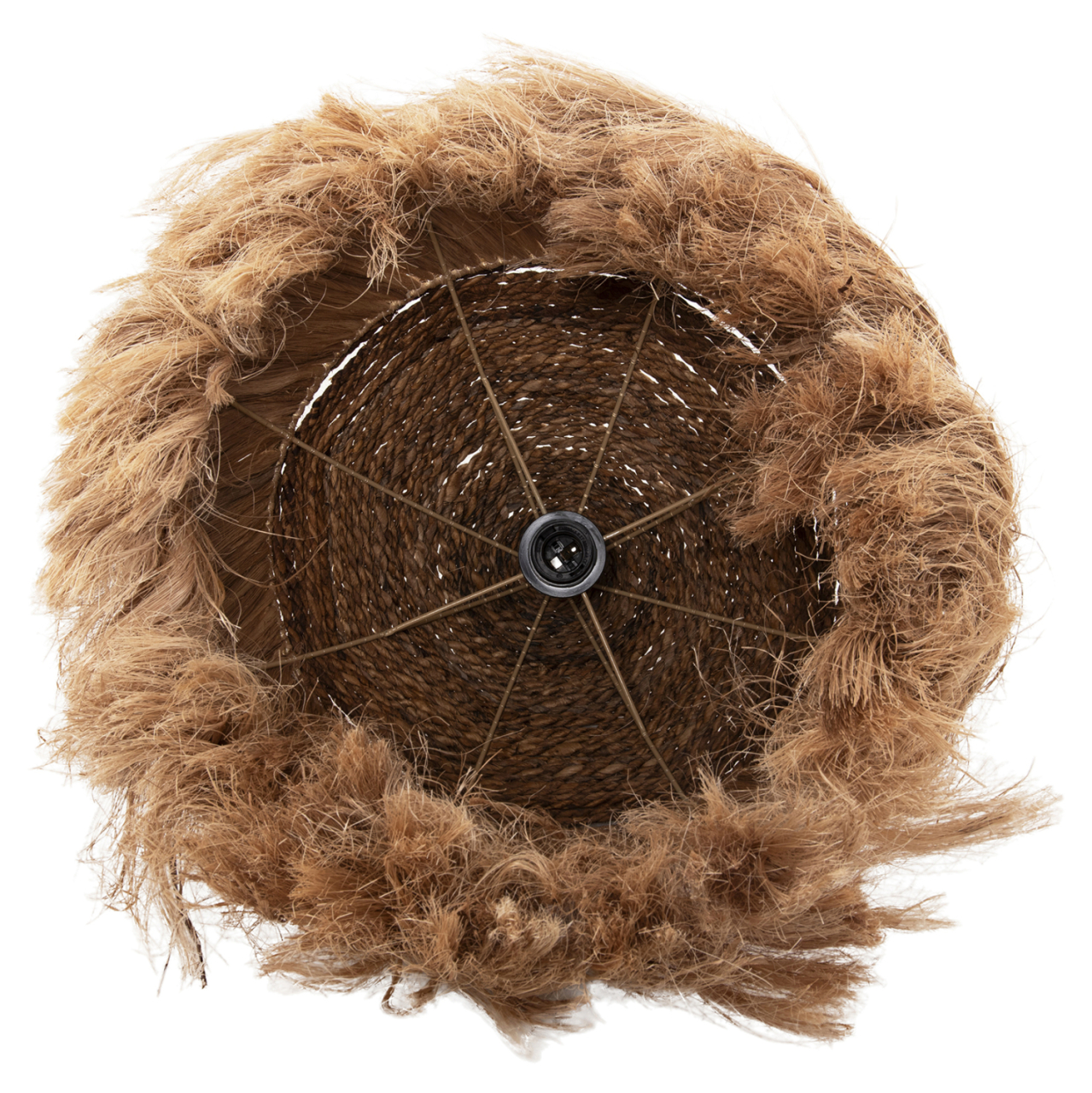 CEILING PENDANT RAKIB HM7762 ROUND PYRAMID CAP--ABACA FIBERS IN NATURAL COLOR Φ50x35-120Hcm. [8]