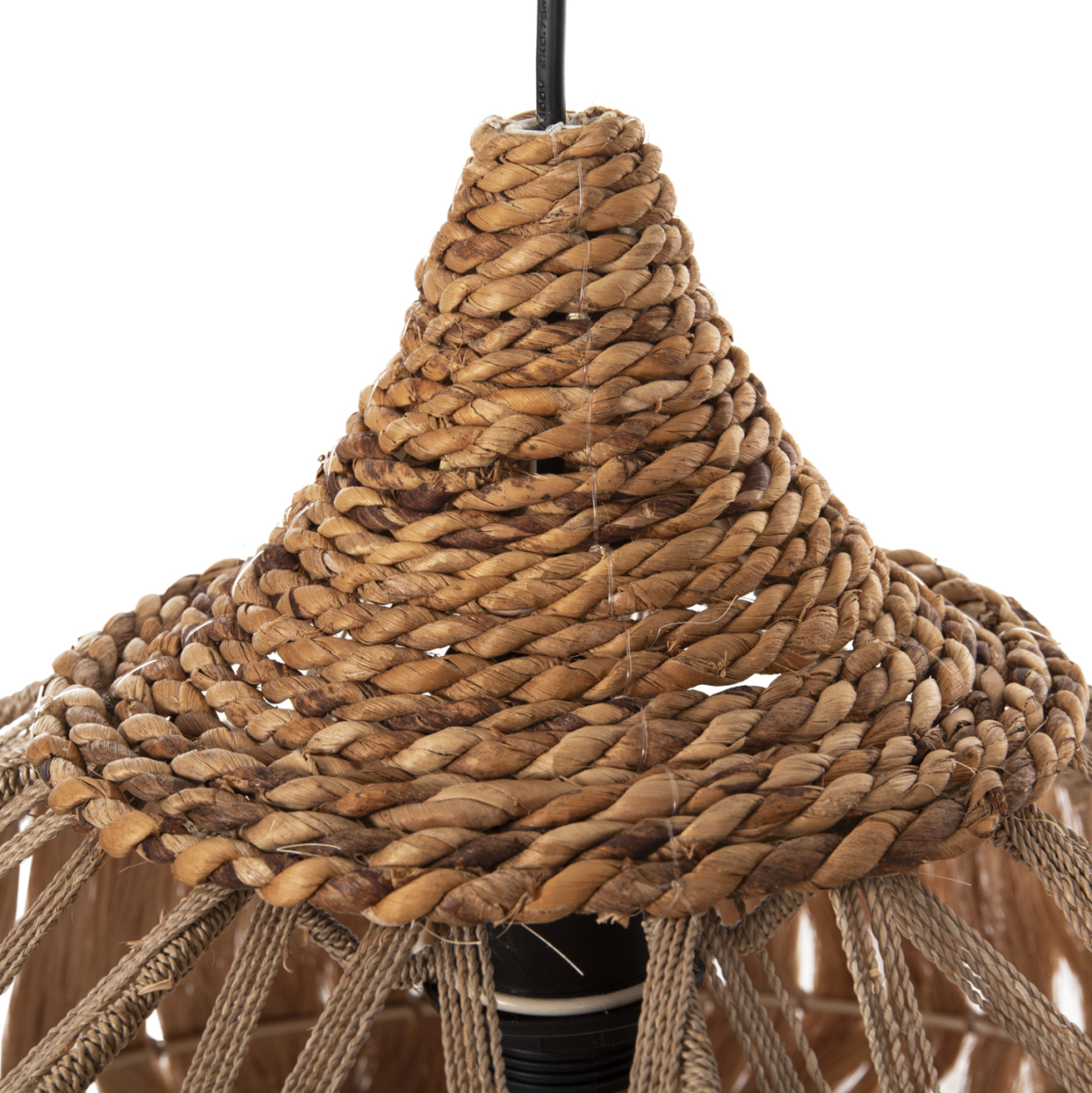CEILING PENDANT ROMIL HM7764 CYLINDRICAL CAP ABACA FIBERS IN NATURAL Φ52x52-120Hcm. [4]