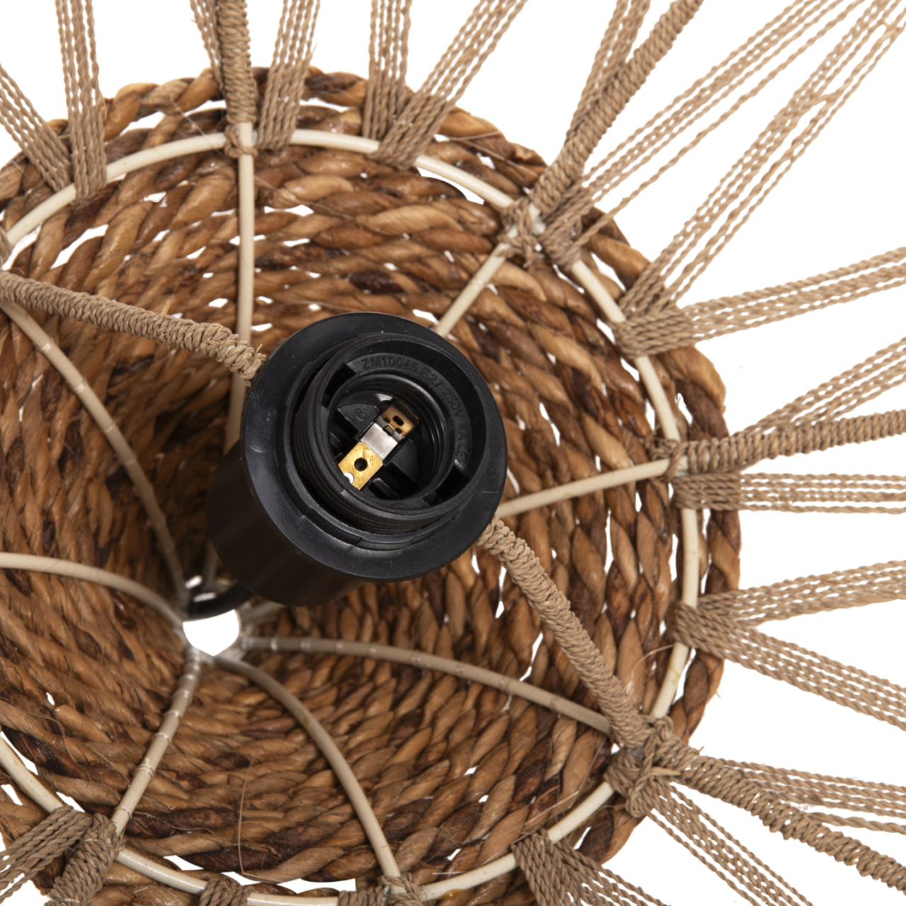 CEILING PENDANT ROMIL HM7764 CYLINDRICAL CAP ABACA FIBERS IN NATURAL Φ52x52-120Hcm. [7]