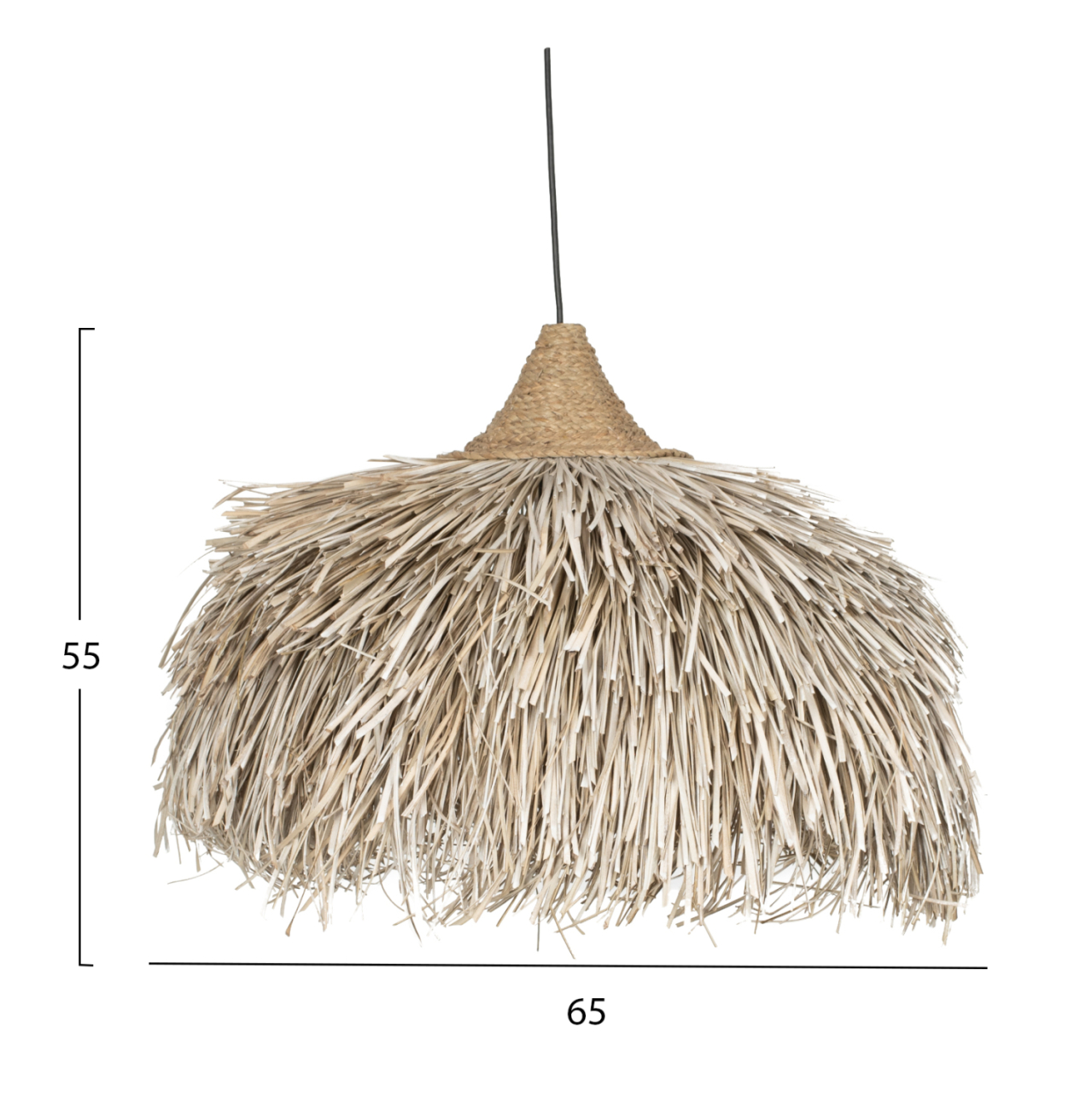 CEILING PENDANT ROUND CAP PANDAN FIBERS IN WHITEWASH 65x65x55Hcm.HM7773 [2]