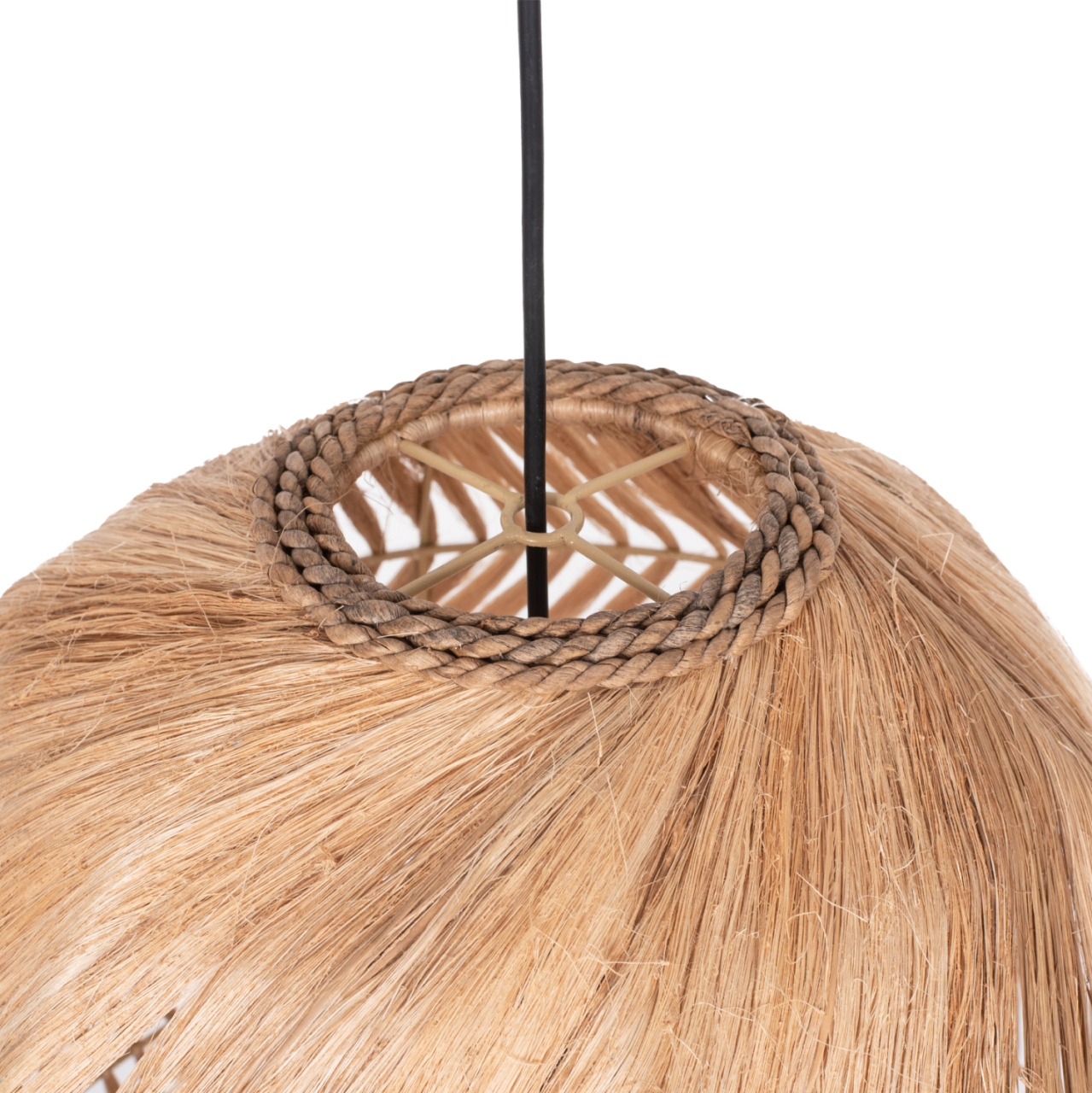 CEILING PENDANT SPHERICAL MADE OF ABACA FIBERS IN NATURAL COLOR Φ45x45-80Hcm.HM7769 [3]