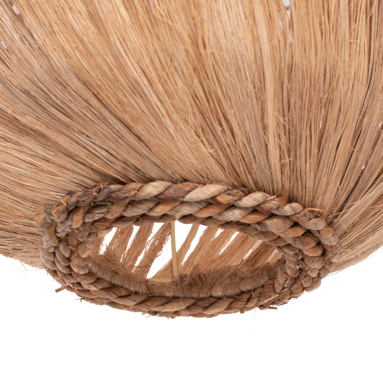 CEILING PENDANT SPHERICAL MADE OF ABACA FIBERS IN NATURAL COLOR Φ45x45-80Hcm.HM7769 [5]