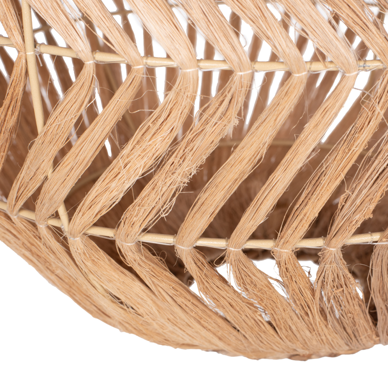 CEILING PENDANT SPHERICAL MADE OF ABACA FIBERS IN NATURAL COLOR Φ45x45-80Hcm.HM7769 [4]