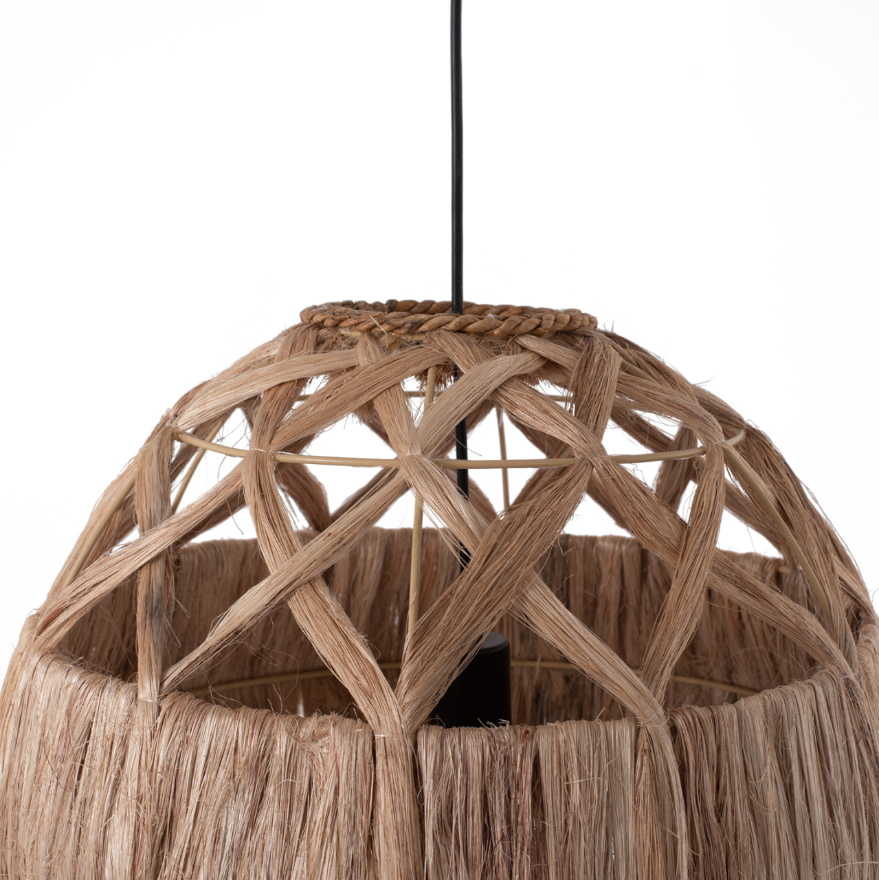 CEILING PENDANT SPHERICAL WITH ABACA FIBERS IN NATURAL 44x44x46-80Hcm.HM7779 [3]