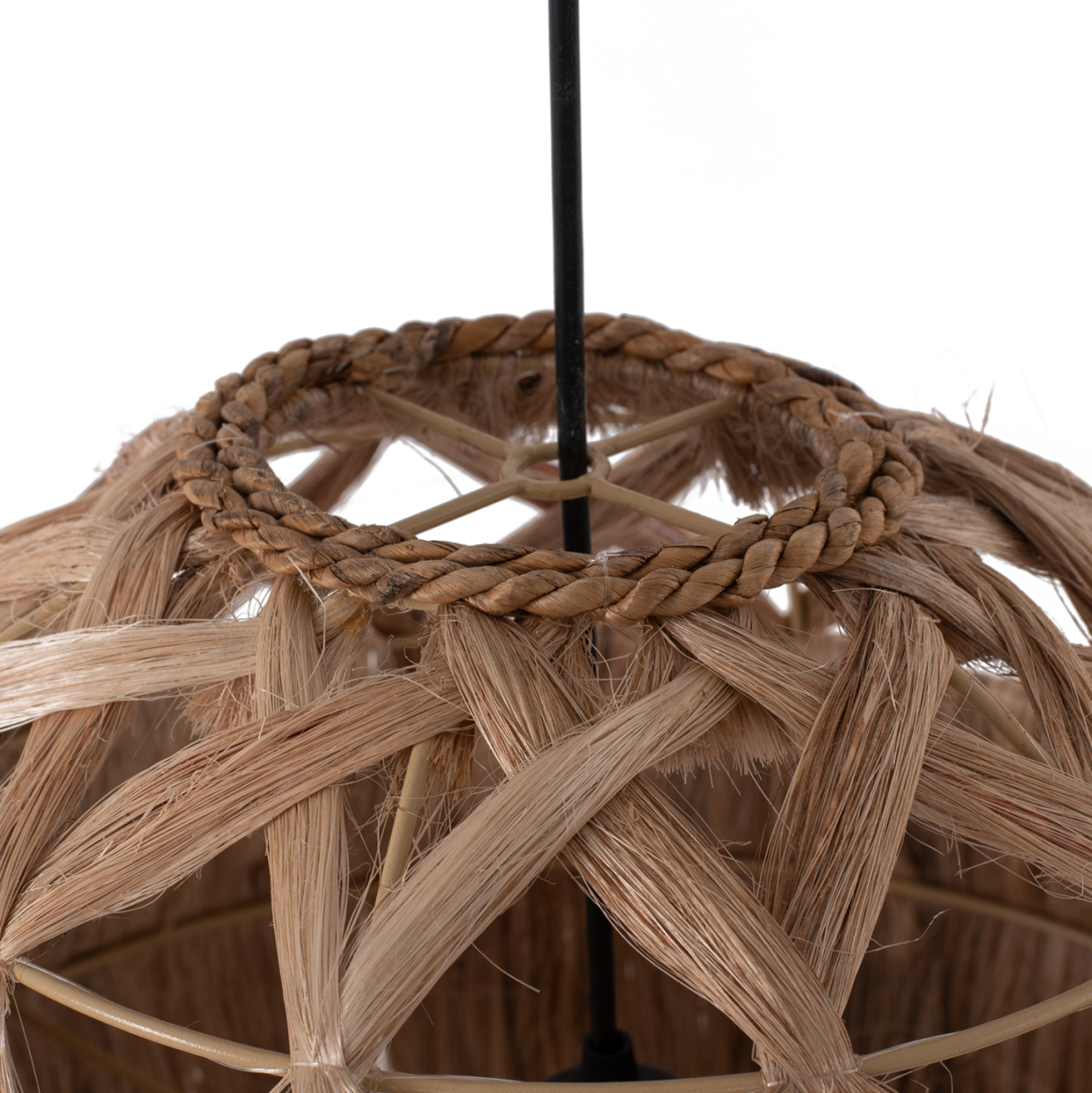 CEILING PENDANT SPHERICAL WITH ABACA FIBERS IN NATURAL 44x44x46-80Hcm.HM7779 [4]