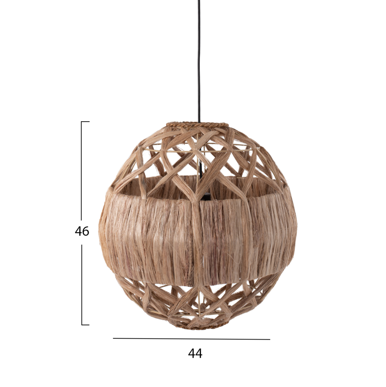 CEILING PENDANT SPHERICAL WITH ABACA FIBERS IN NATURAL 44x44x46-80Hcm.HM7779 [2]