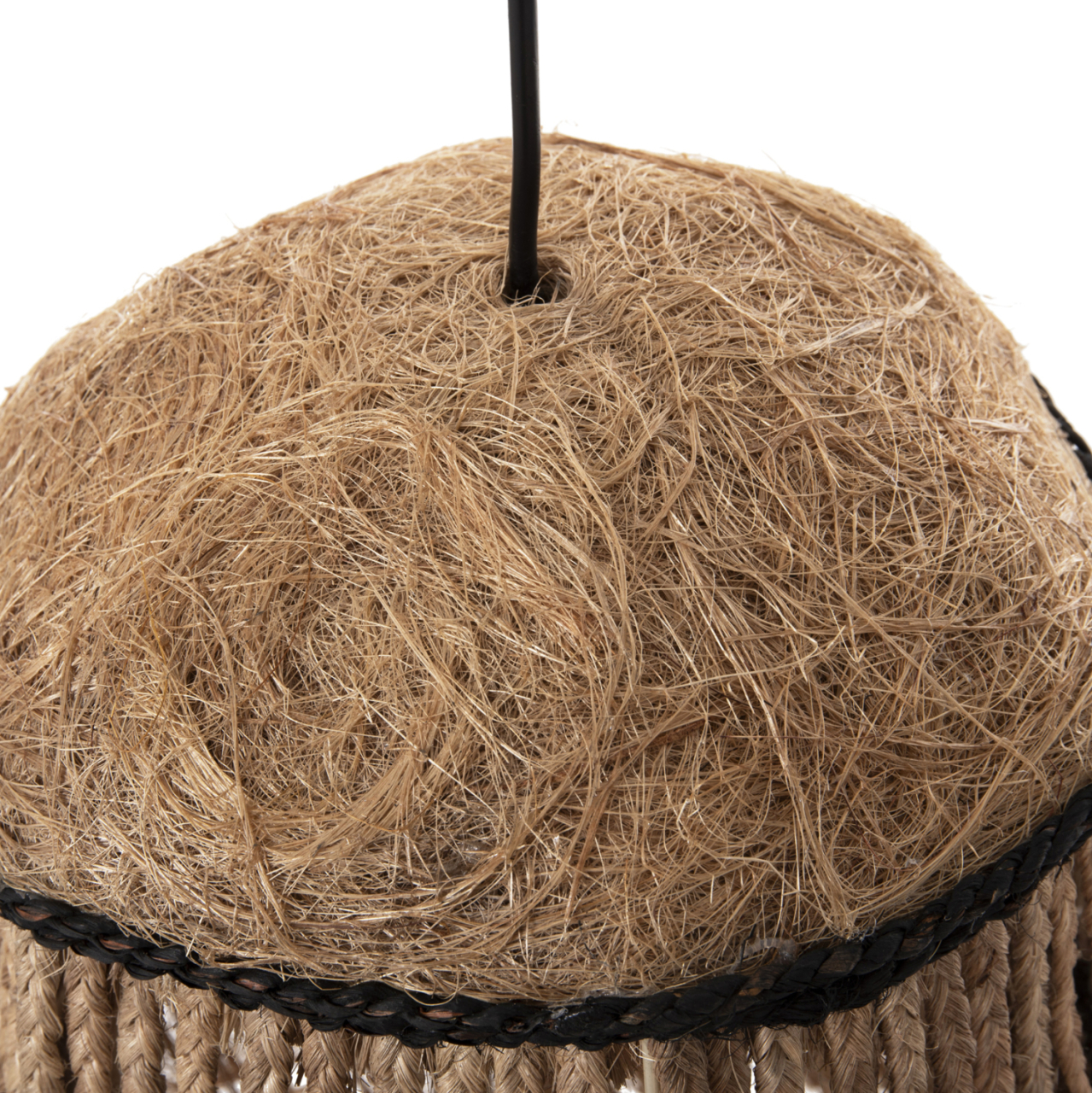 CEILING PENDANT SPHERICAL WITH FRINGES ABACA FIBERS IN NATURAL COLOR Φ28x32-120Hcm.HM7805 [4]