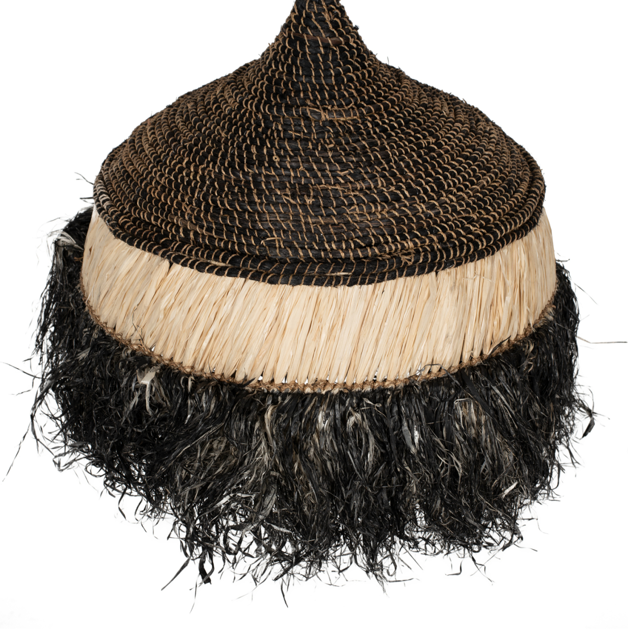 CEILING PENDANT TELAG HM7788 WITH SISAL AND ABACA FIBER CAP IN NATURAL-BLACK 50x50x60Hcm. [3]