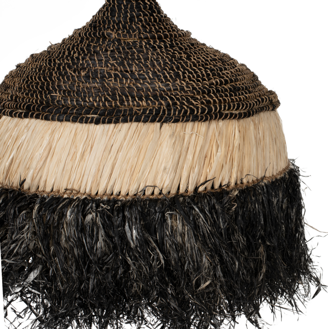 CEILING PENDANT TELAG HM7788 WITH SISAL AND ABACA FIBER CAP IN NATURAL-BLACK 50x50x60Hcm. [4]
