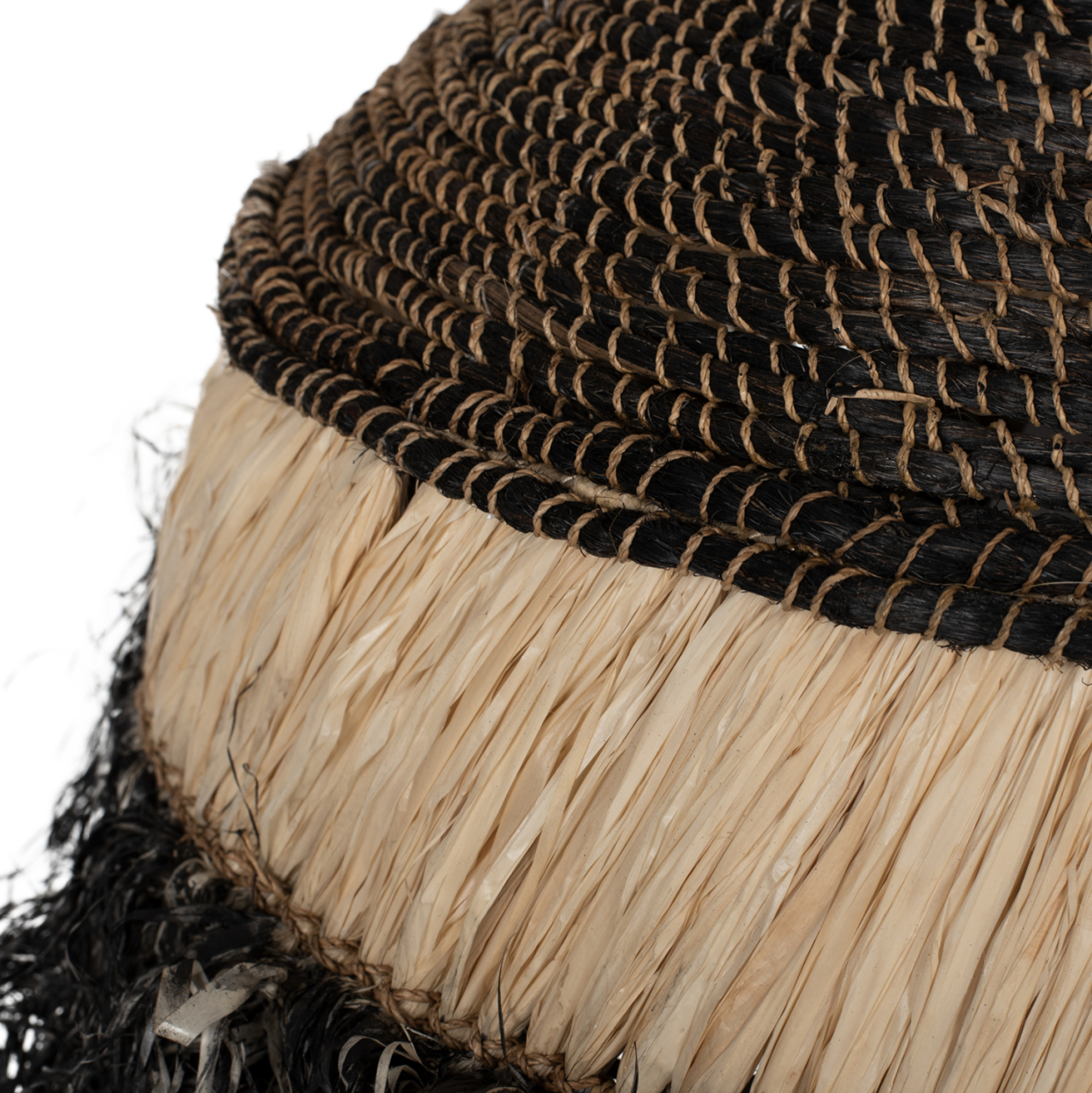 CEILING PENDANT TELAG HM7788 WITH SISAL AND ABACA FIBER CAP IN NATURAL-BLACK 50x50x60Hcm. [5]