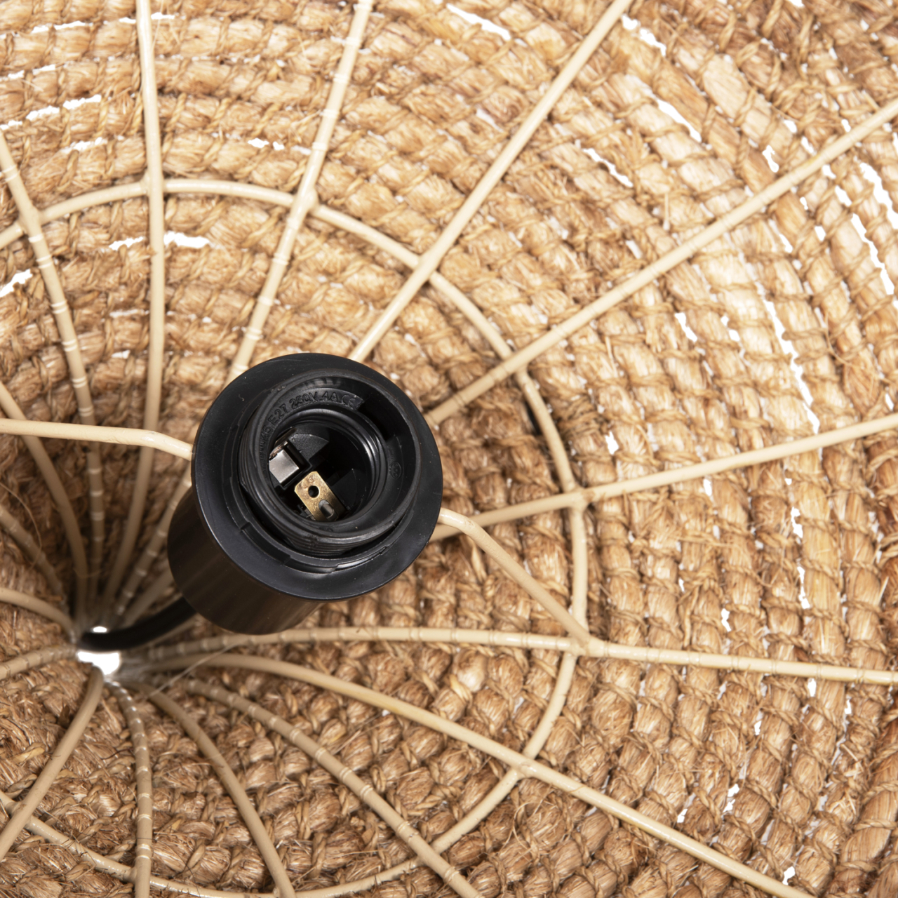 CEILING PENDANT WITH ABACA FIBERS CAP IN NATURAL COLOR Φ52x32-120Hcm.HM7777 [7]