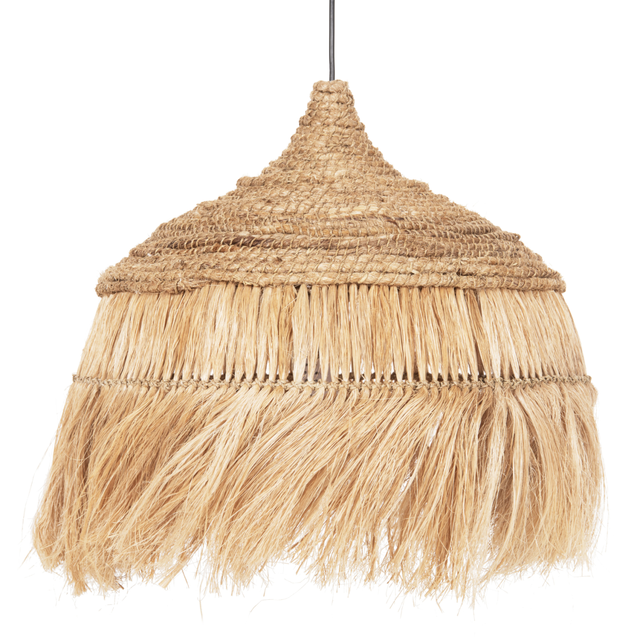 CEILING PENDANT WITH ABACA FIBERS CAP IN NATURAL COLOR Φ52x32-120Hcm.HM7777 [3]