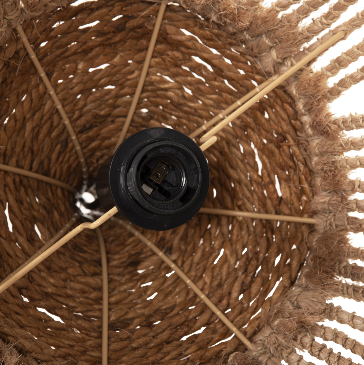 CEILING PENDANT WITH ABACA FIBERS CAP NATURAL COLOR Φ51x65-120Hcm.HM7752 [9]