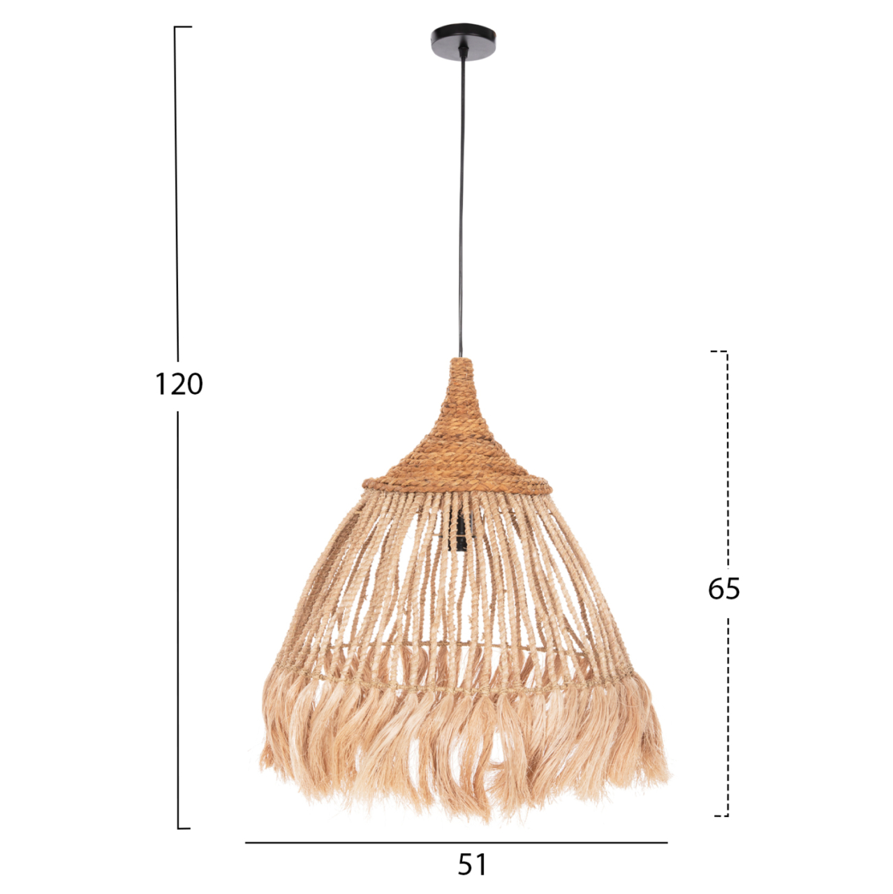 CEILING PENDANT WITH ABACA FIBERS CAP NATURAL COLOR Φ51x65-120Hcm.HM7752 [2]
