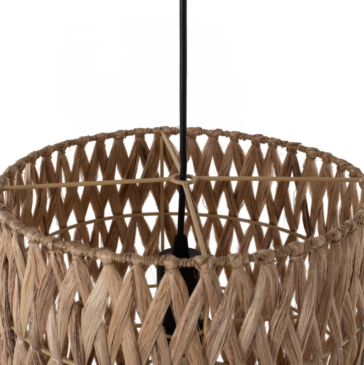 CEILING PENDANT WITH CYLINDRICAL CAP MADE OF ABACA FIBERS IN NATURAL COLOR 30X30X40Hcm.HM7781 [4]