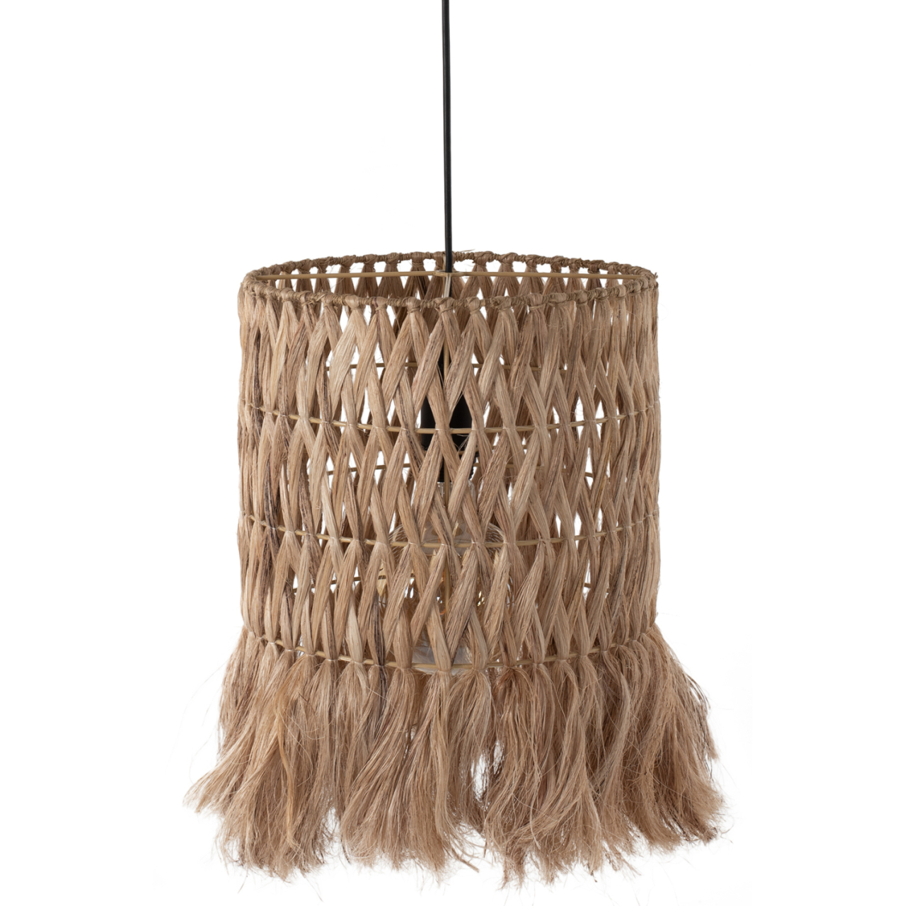 CEILING PENDANT WITH CYLINDRICAL CAP MADE OF ABACA FIBERS IN NATURAL COLOR 30X30X40Hcm.HM7781 [3]