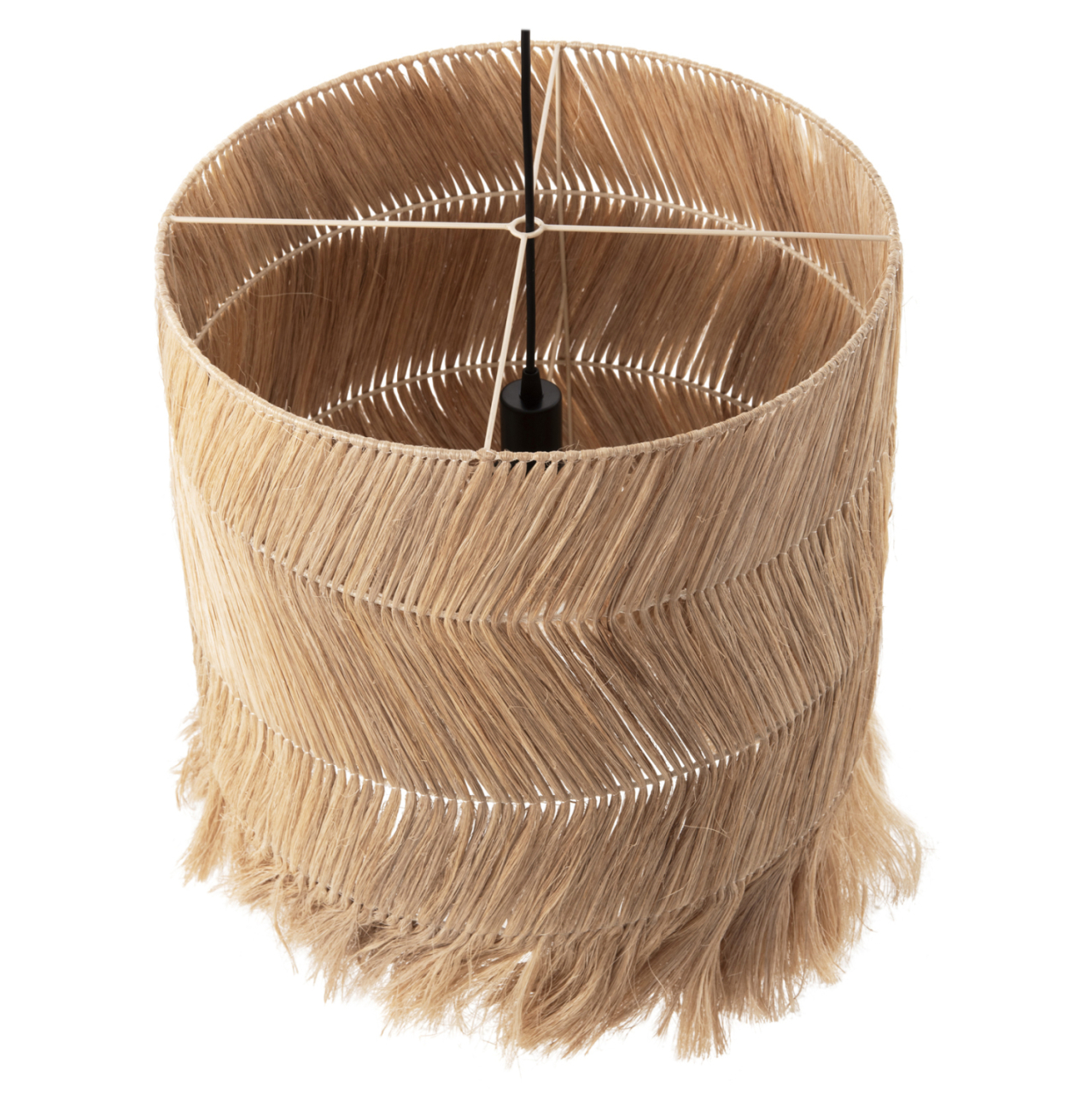 CEILING PENDANT WITH CYLINDRICAL CAP MADE OF ABACA FIBERS NATURAL COLOR Φ45x52-120Yεκ.HM7757 [3]